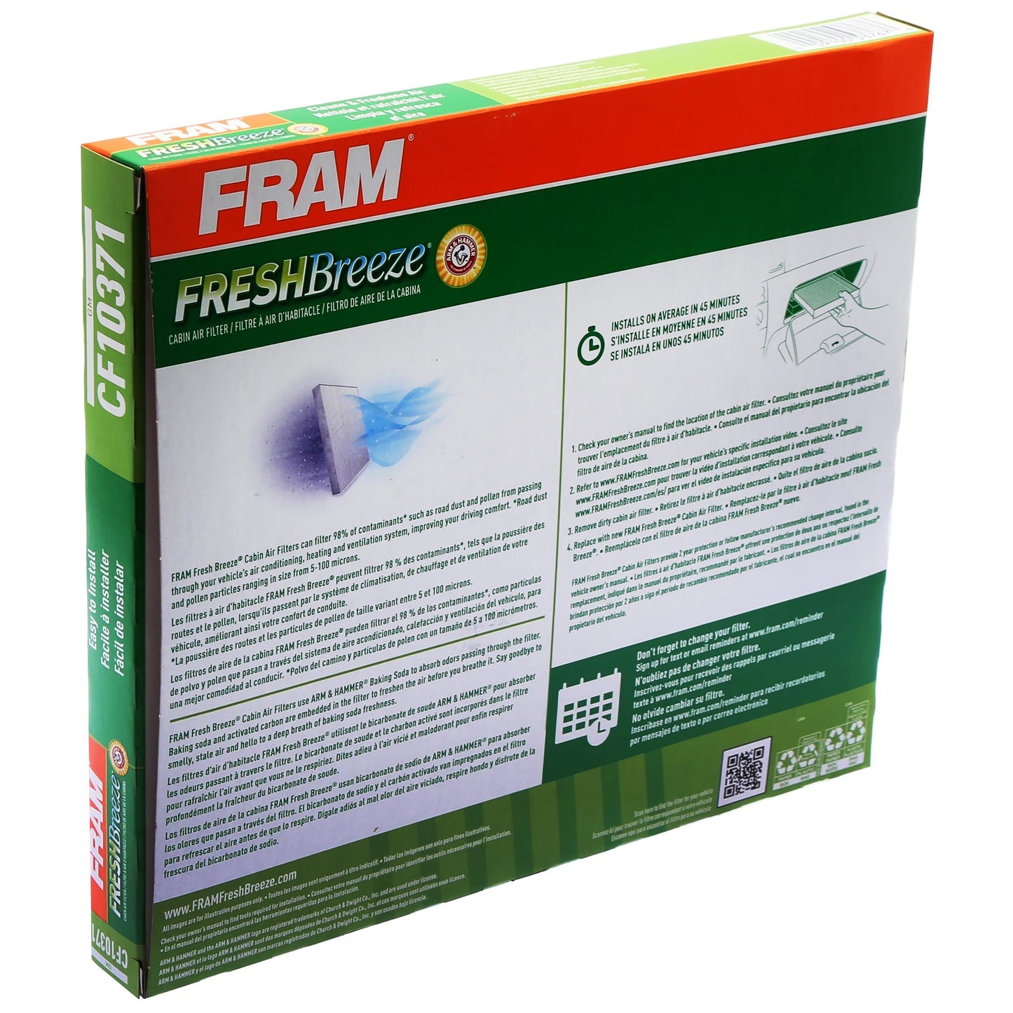 Filtre à air d'habitacle Fram CF10371