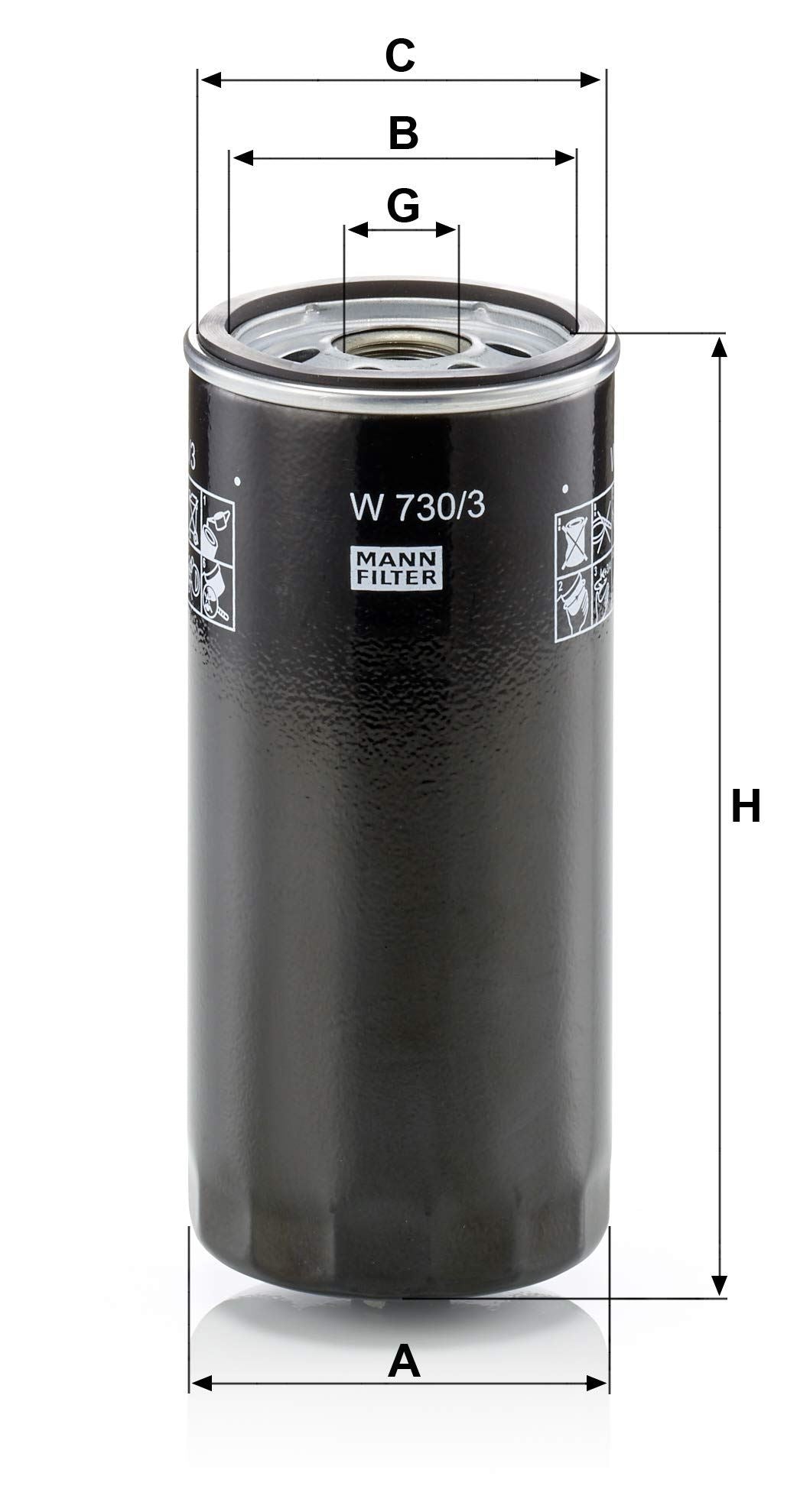 MANN-FILTER W 730/3 Filtro de aceite del motor
