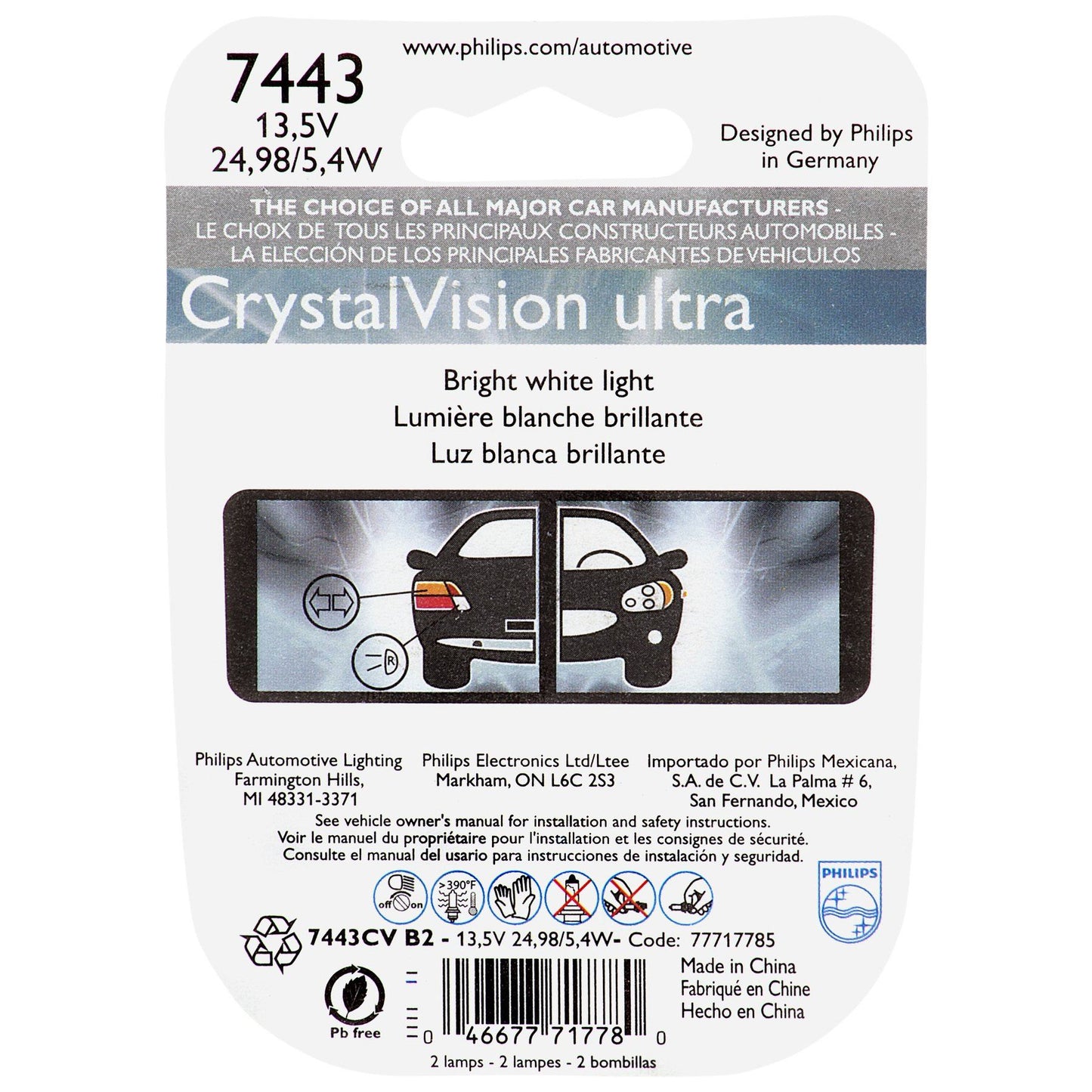 Philips 7443CVB2 Brake Light Bulb
