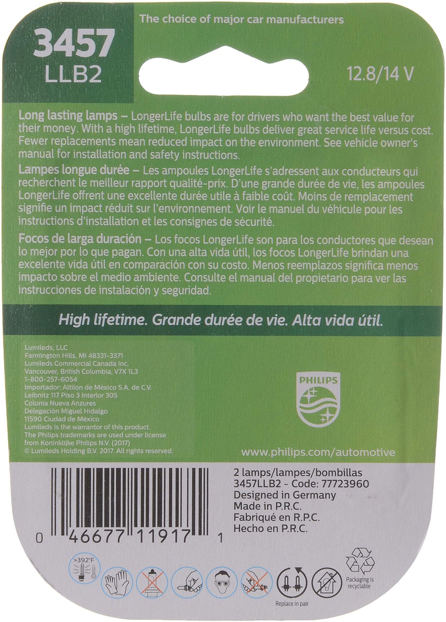 Philips 3457LLB2 Turn Signal Light Bulb
