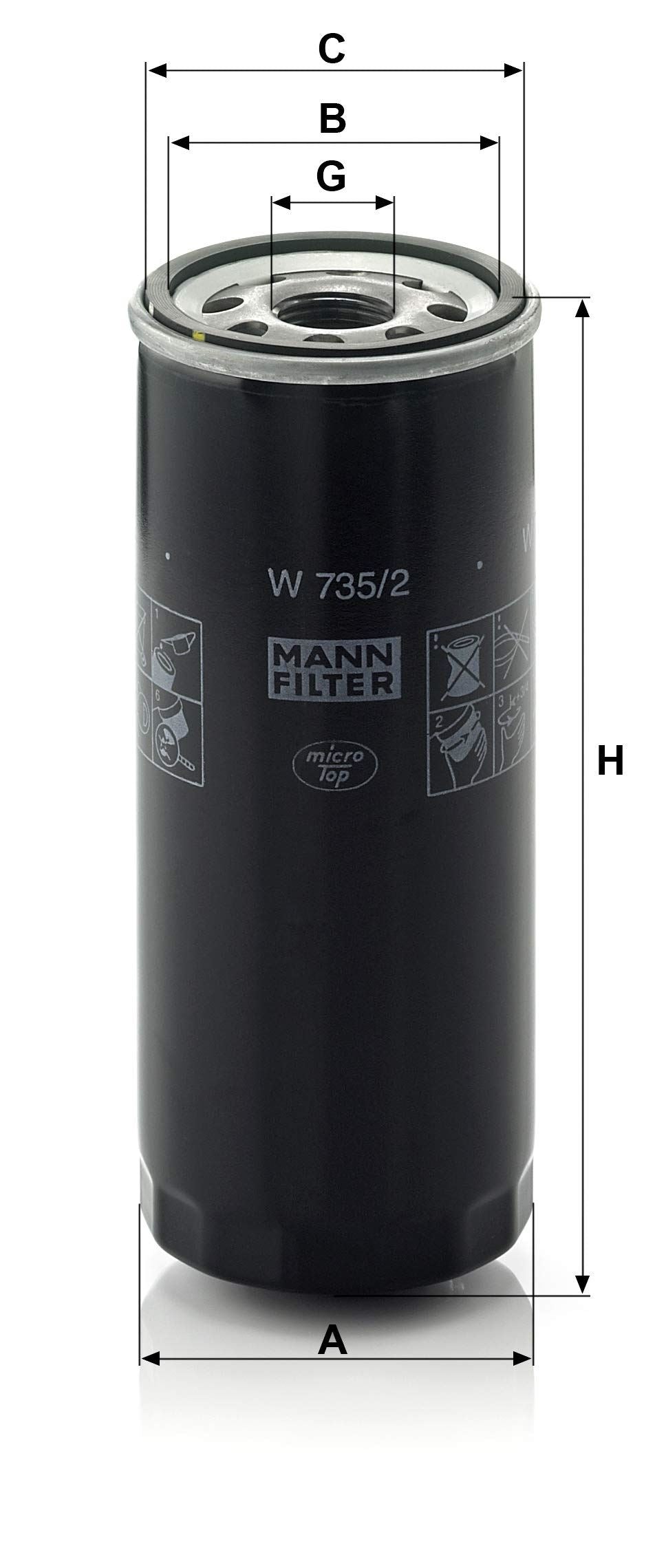 MANN-FILTER W 735/2 Filtre à huile moteur