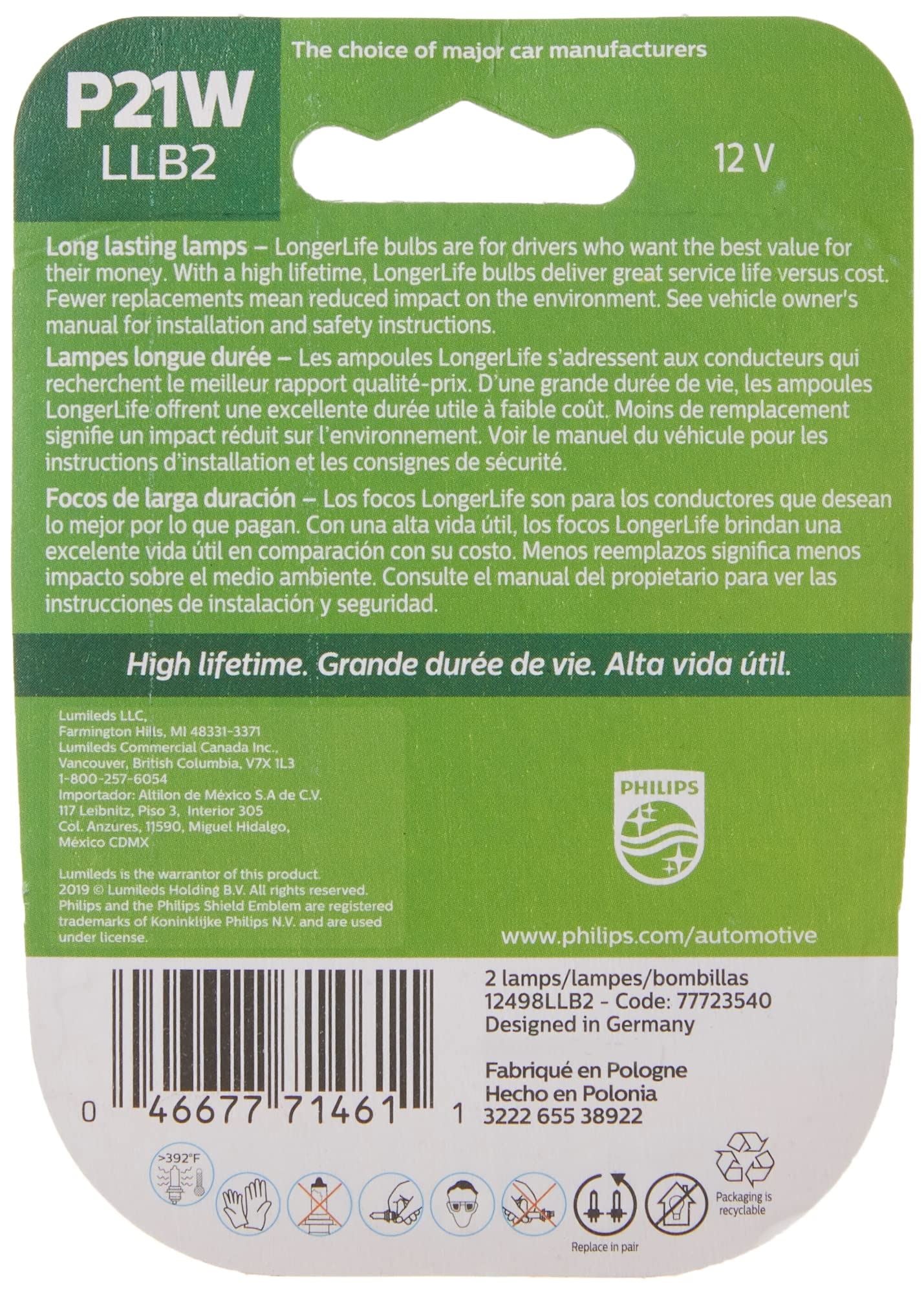 Philips P21WLLB2 Ampoule de secours