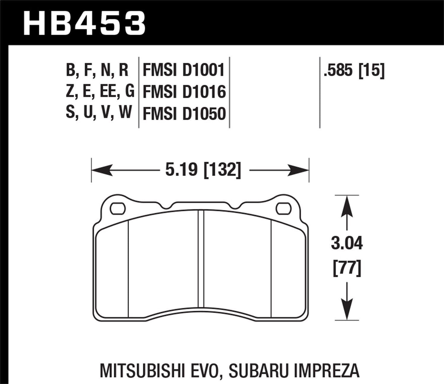 HAWK PERFORMANCE HB453F.585 Disc Brake Pad Set