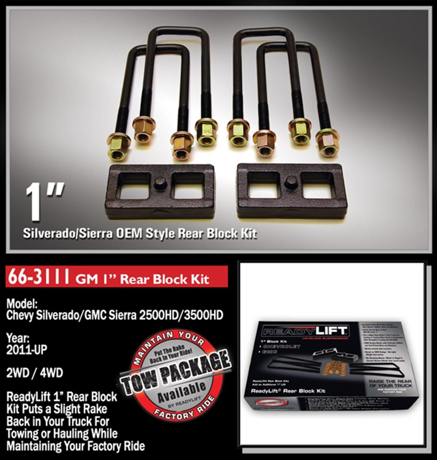 Ready Lift 66-3111 Suspension Leaf Spring Block Kit
