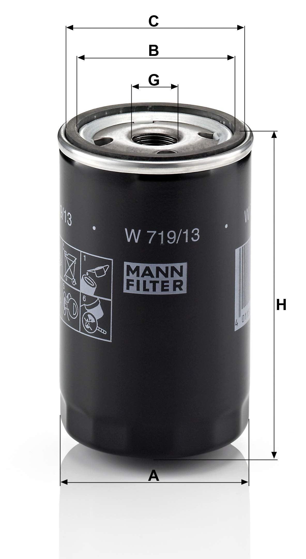 MANN-FILTER W 719/13 Filtro de aceite del motor
