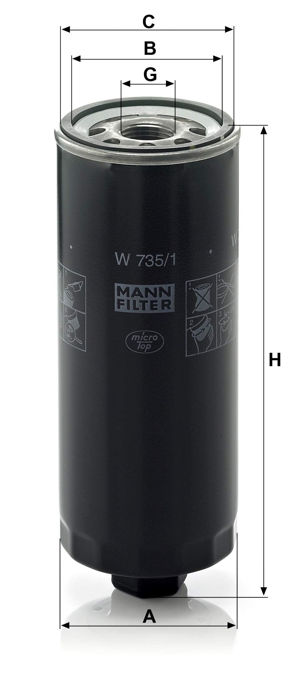 MANN-FILTER W 735/1 Filtre à huile moteur
