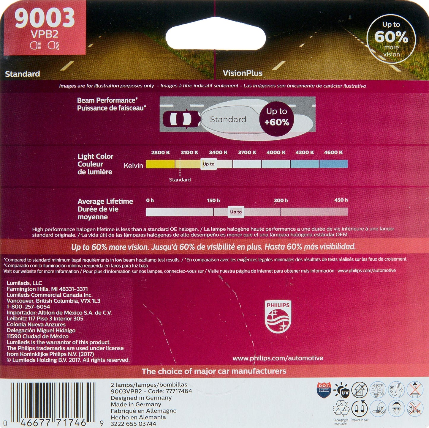 Philips 9003VPB2 Headlight Bulb
