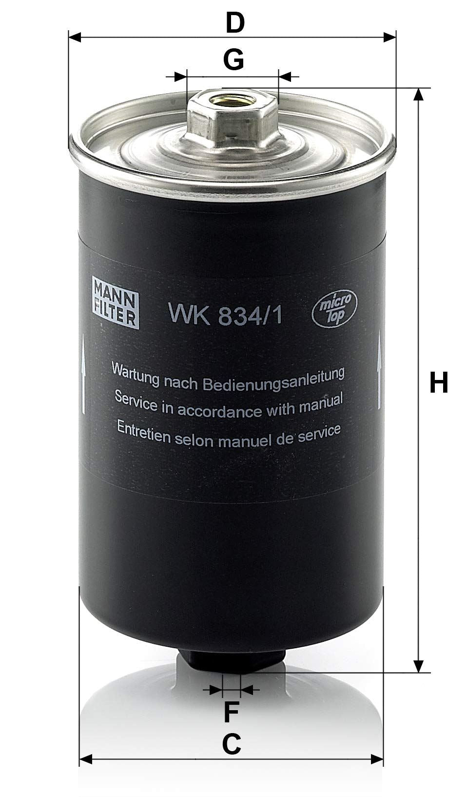 MANN-FILTER WK 834/1 Filtro de combustible