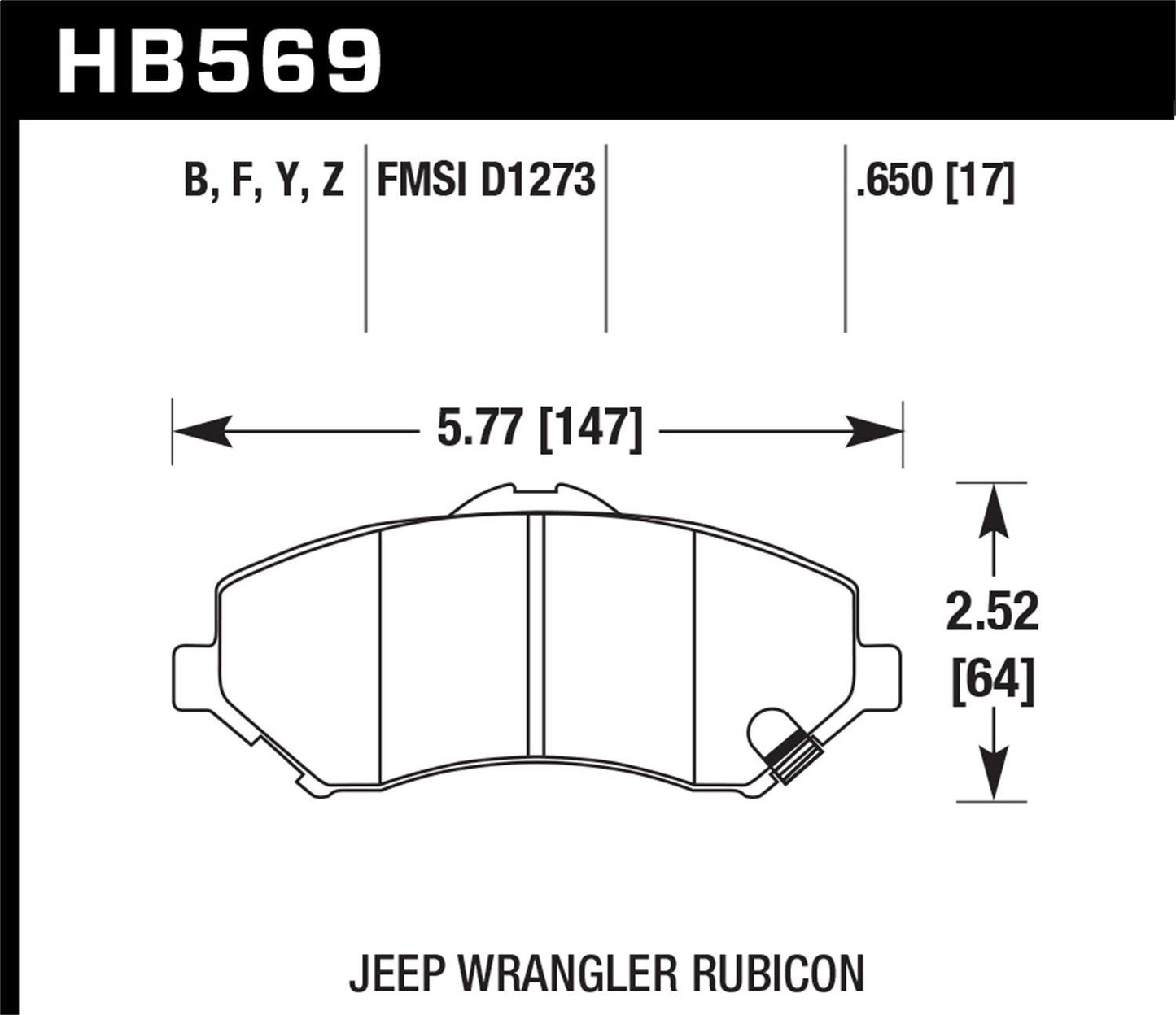 HAWK PERFORMANCE HB569Y.650 Disc Brake Pad Set
