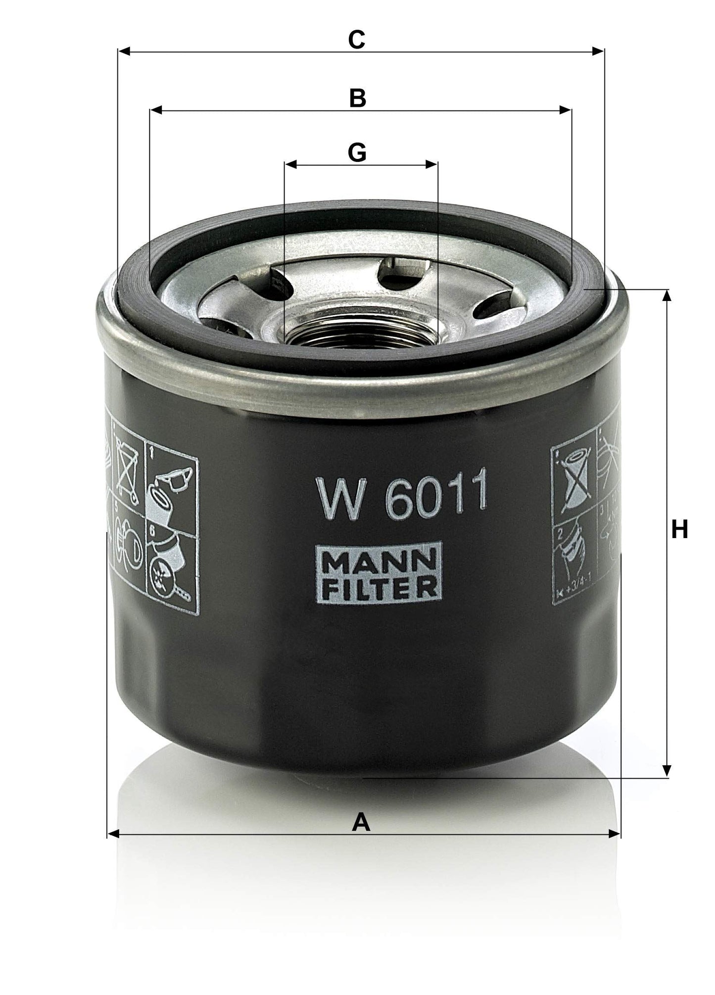 MANN-FILTER W 6011 Filtro de aceite del motor