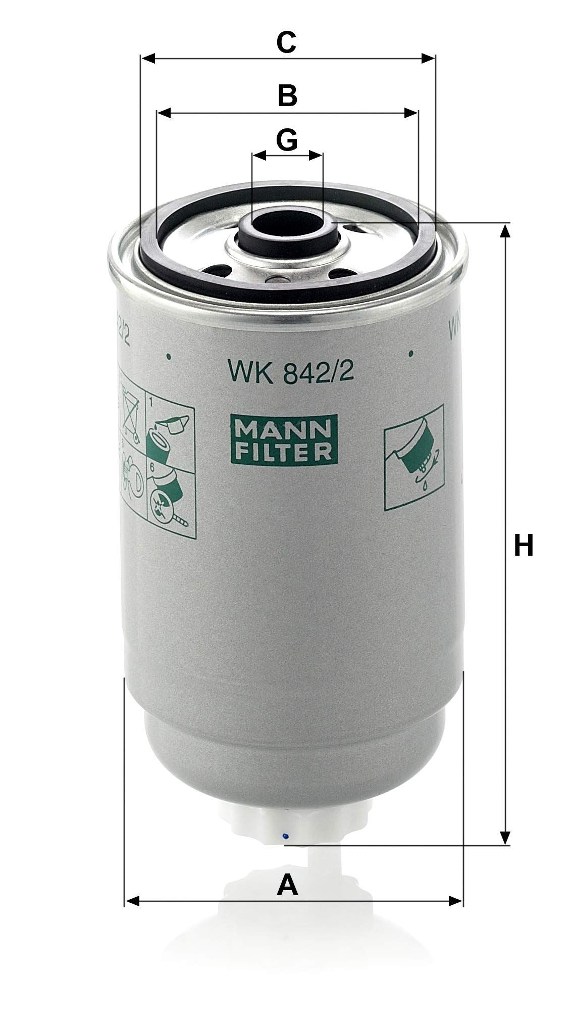 MANN-FILTER WK 842/2 Filtro de combustible