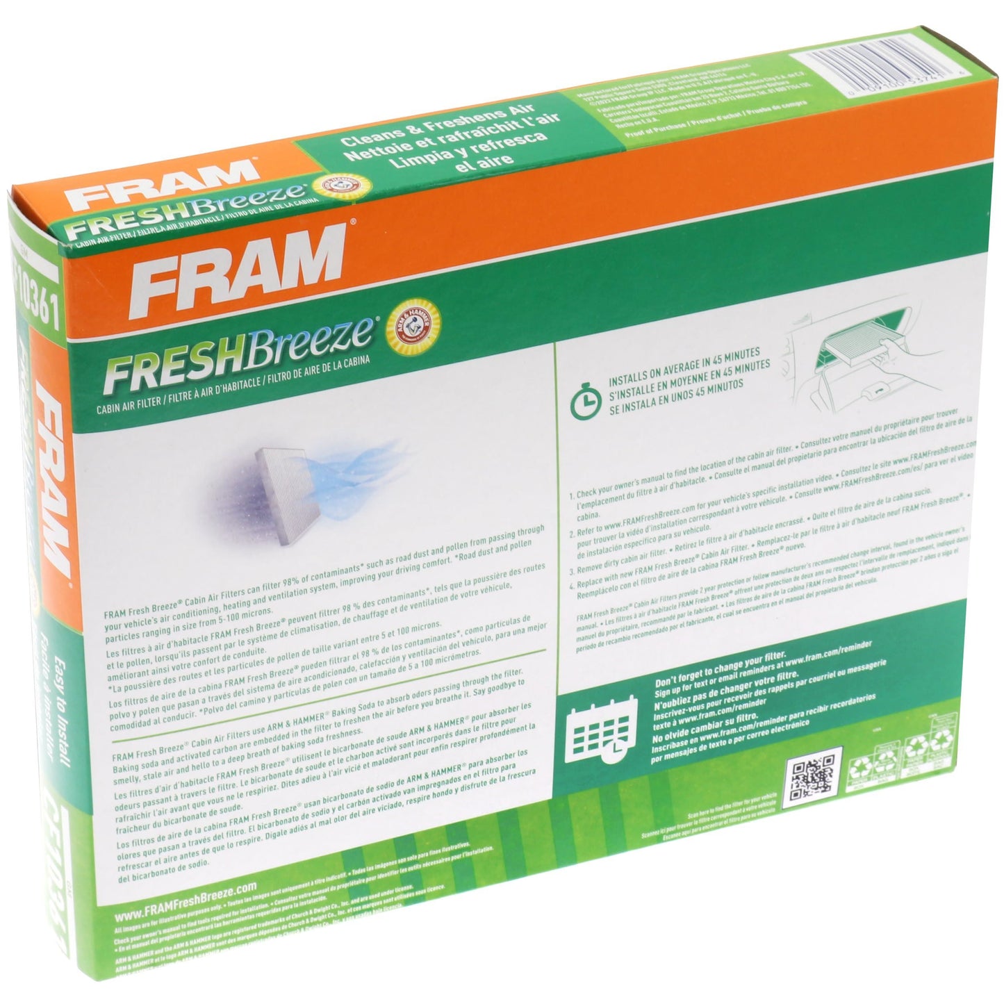 Filtro de aire de cabina Fram CF10361