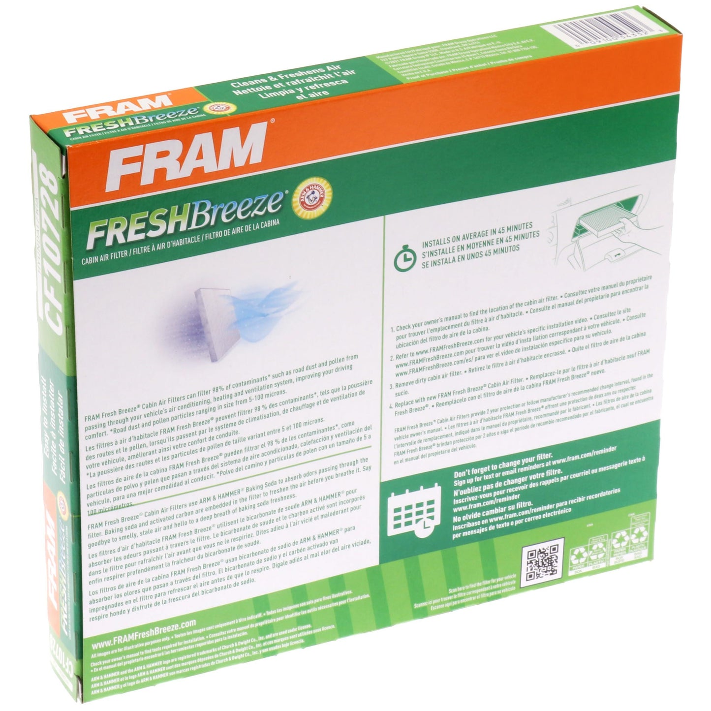 Filtro de aire de cabina Fram CF10728