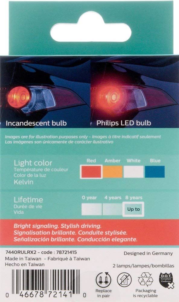 Philips 7440RLED Bombilla de luz intermitente