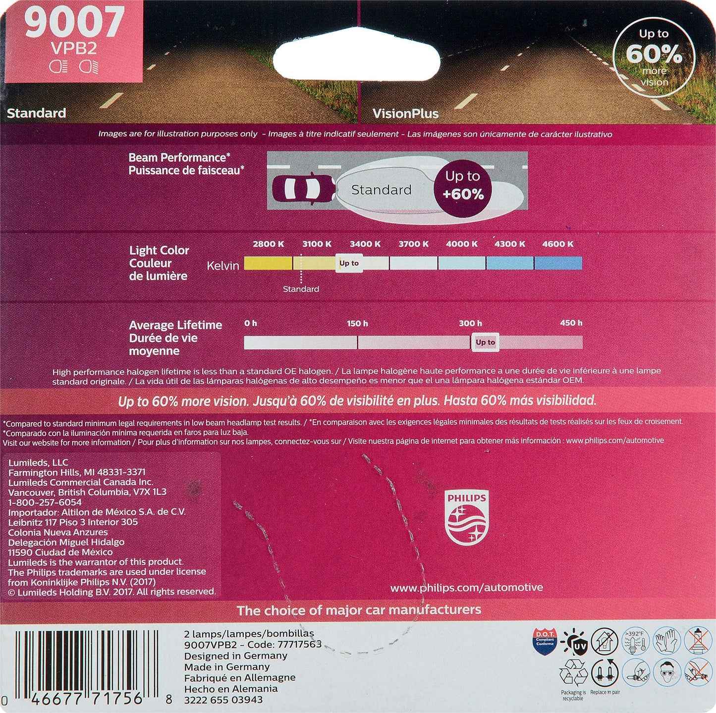 Bombilla para faros delanteros Philips 9007VPB2