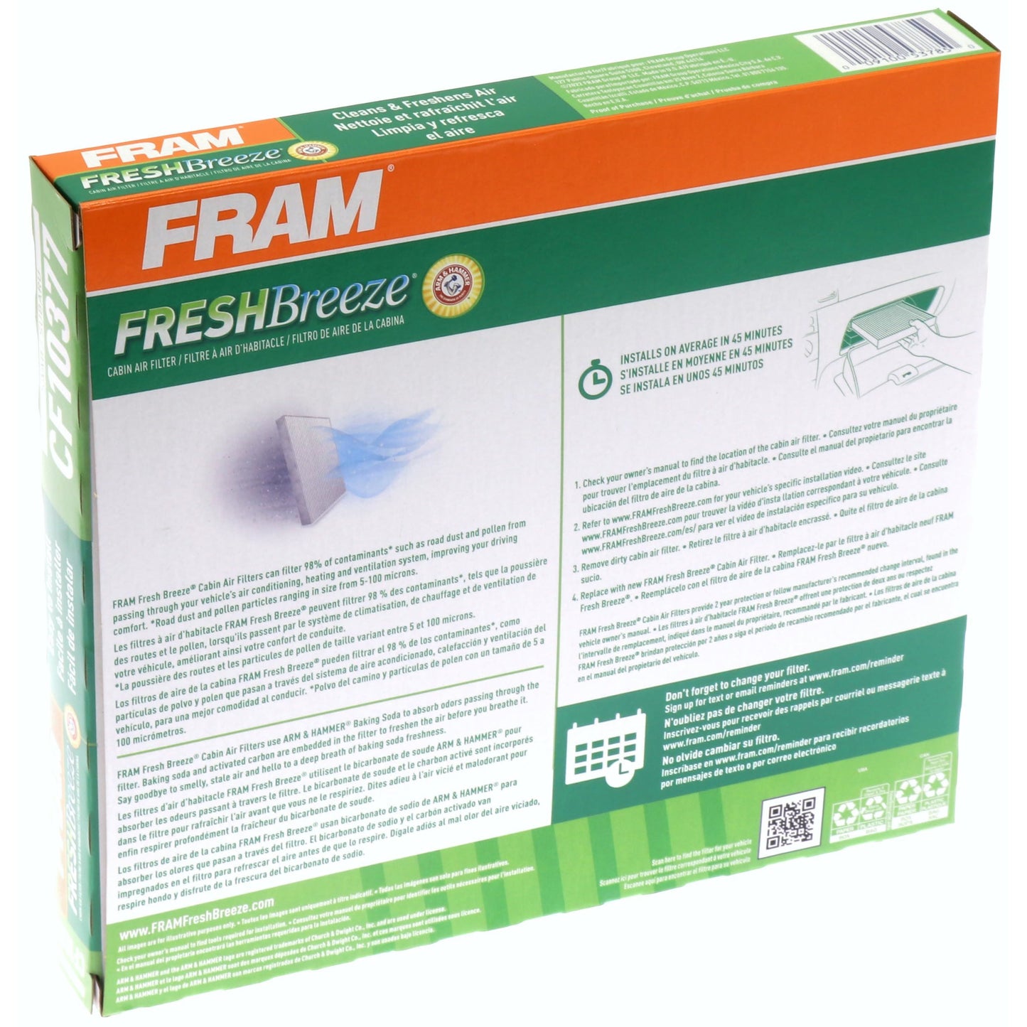 Fram CF10377 Filtro de aire de cabina