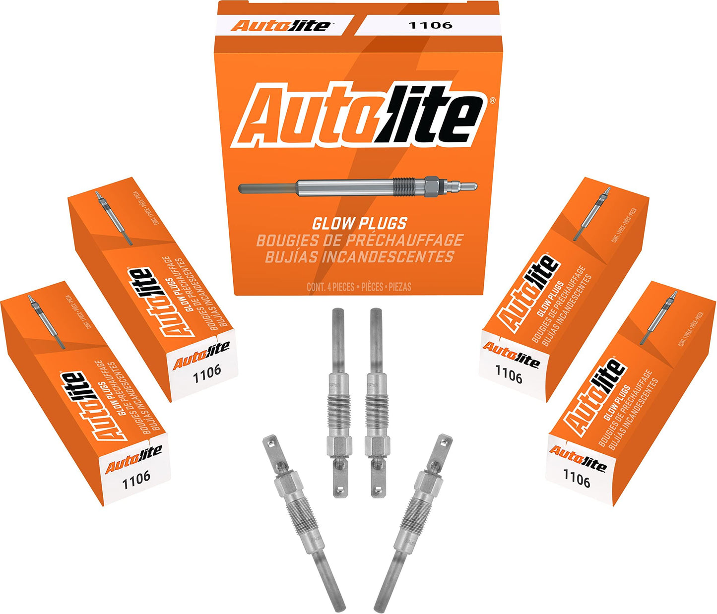 Autolite 1106 Bujía de precalentamiento diésel (PAQUETE DE 4)