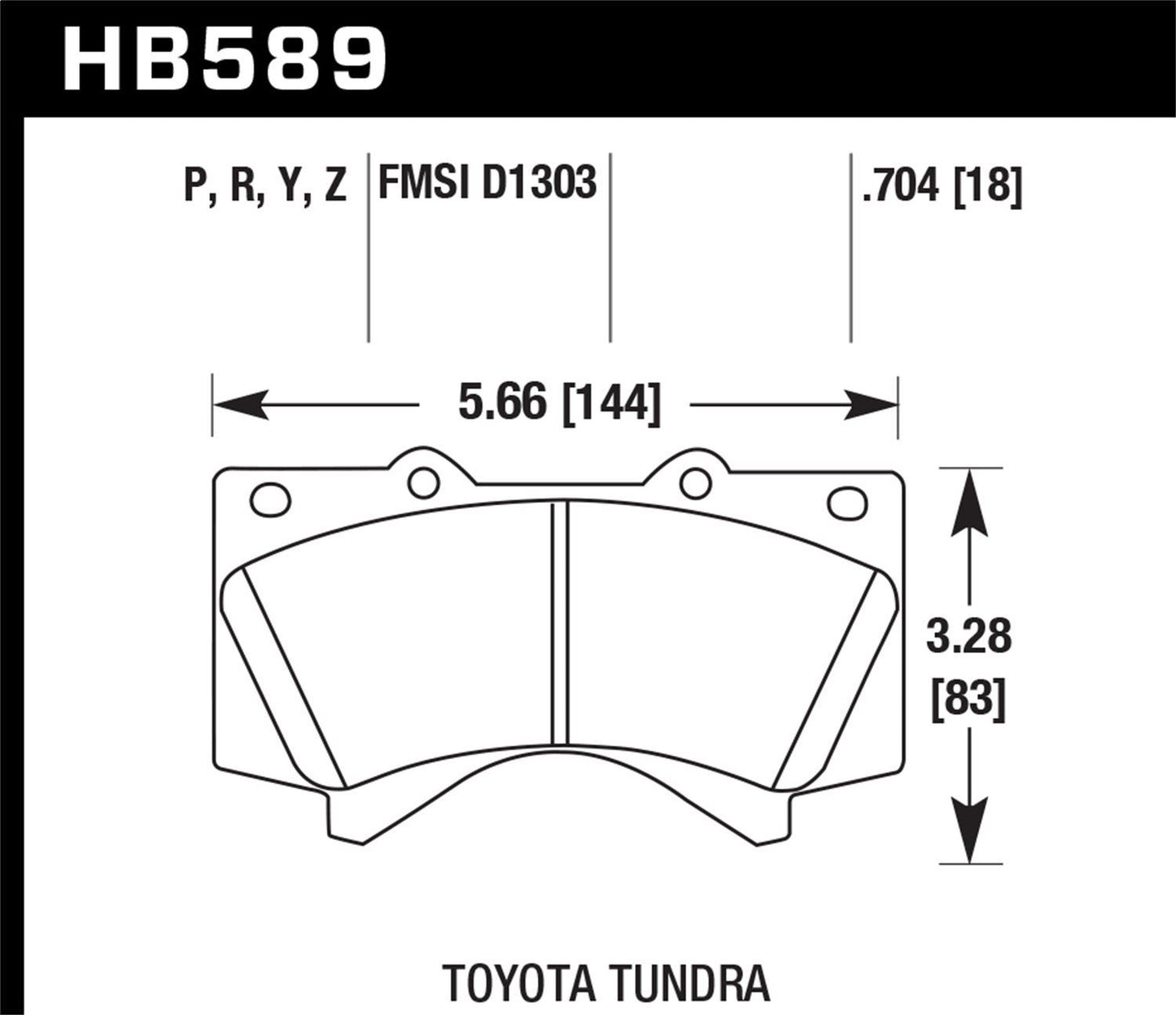 HAWK PERFORMANCE HB589Y.704 Disc Brake Pad Set