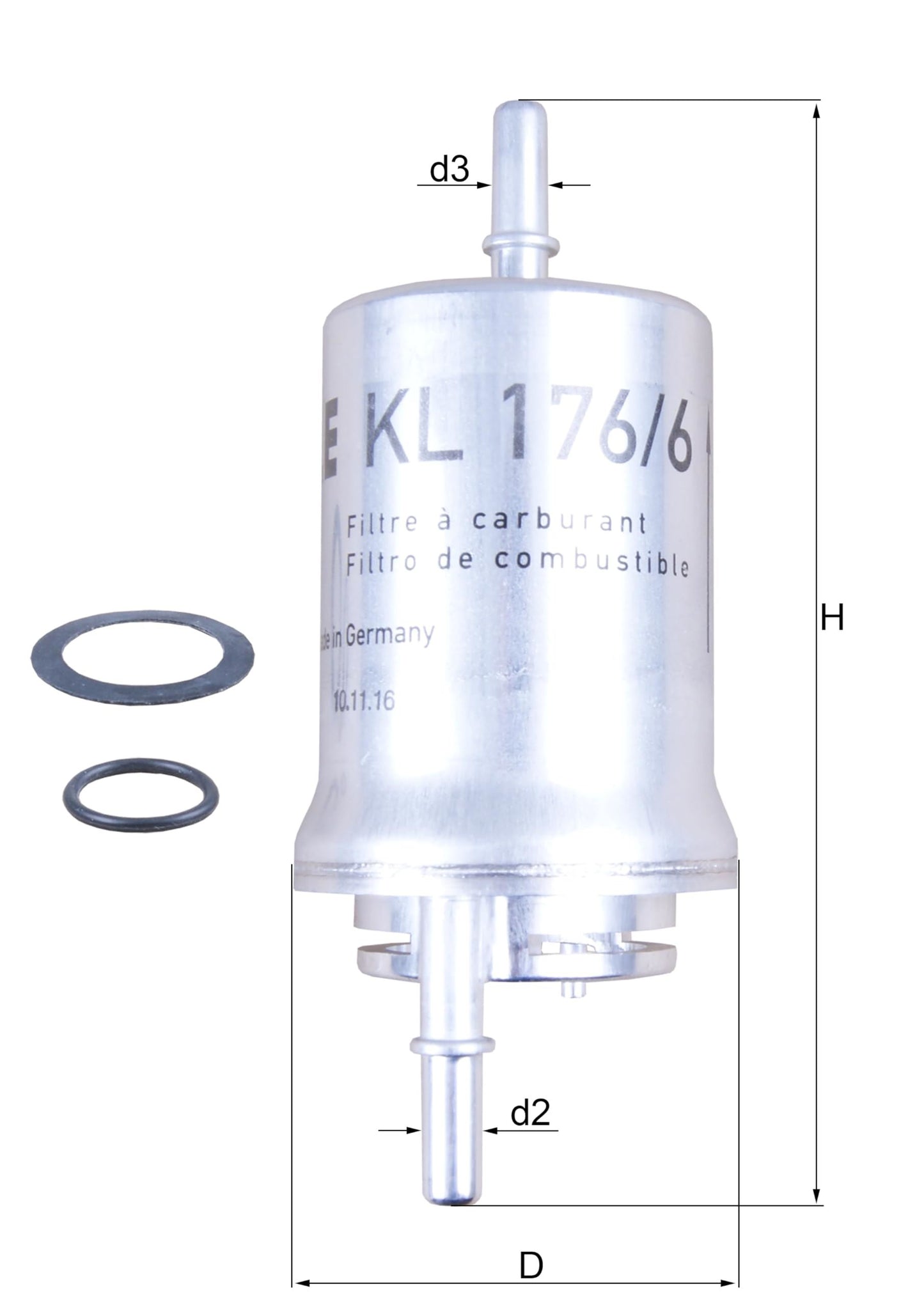 Mahle KL 176/6D Fuel Filter