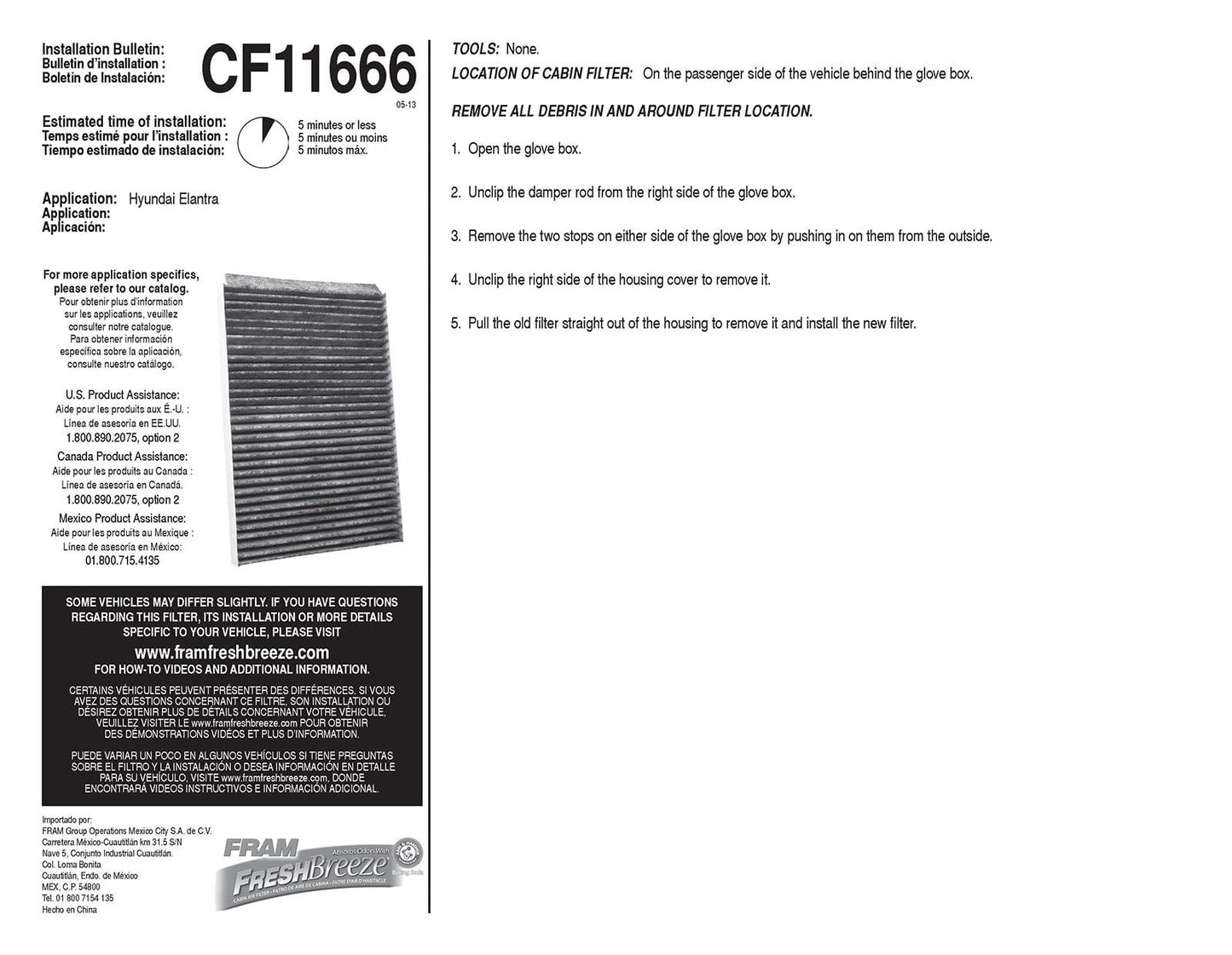 Fram CF11666 Cabin Air Filter