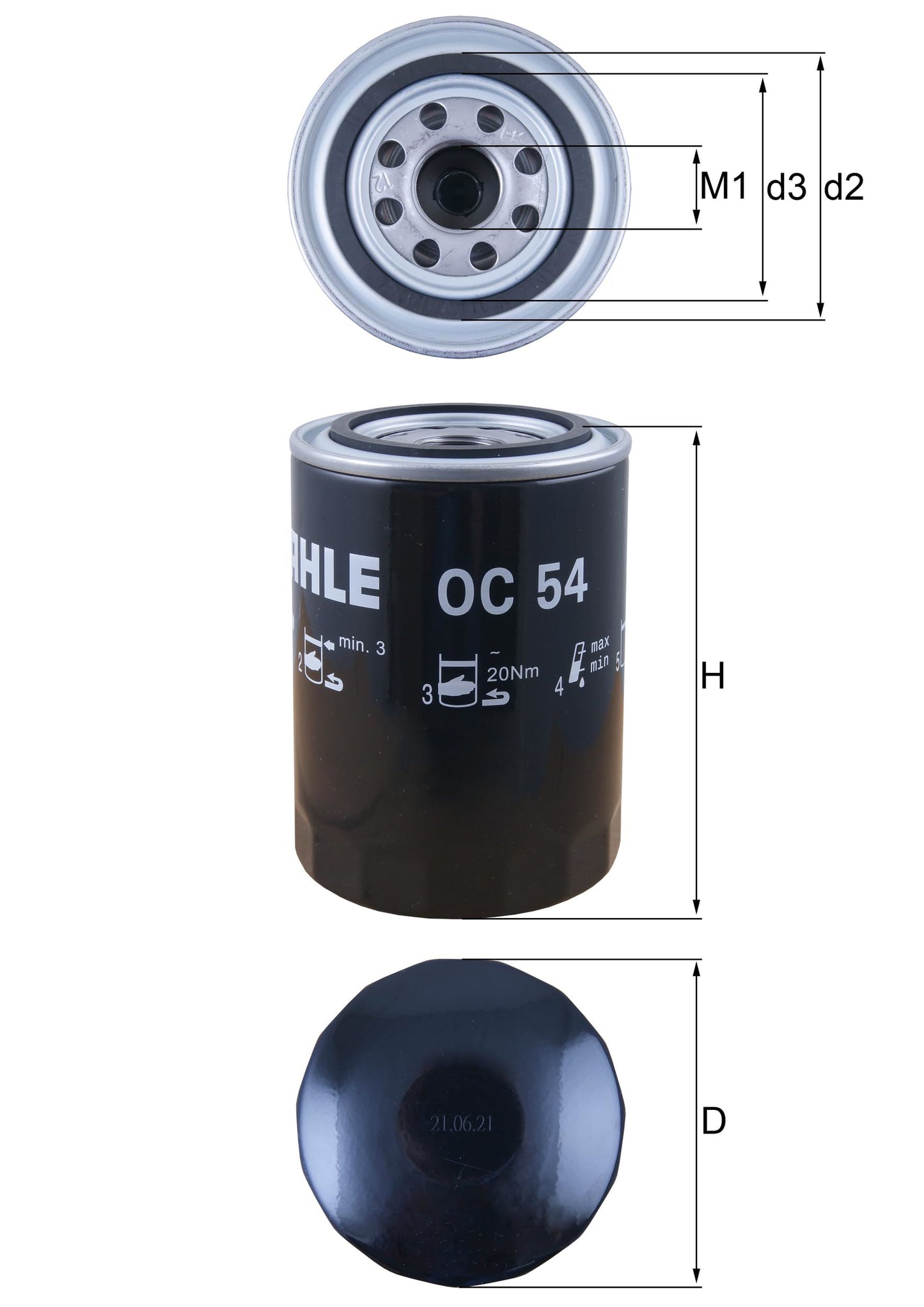 Mahle OC 54 Filtro de aceite del motor
