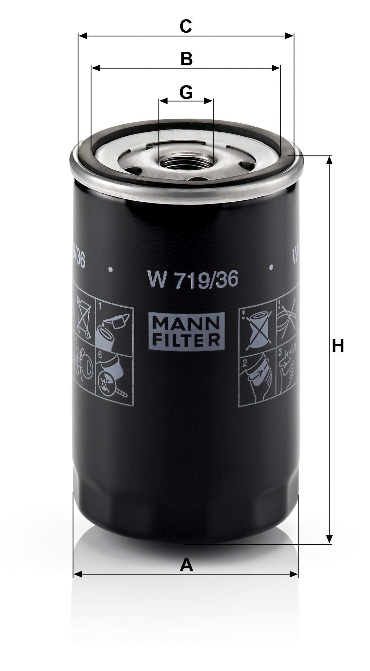 MANN-FILTER W 719/36 Engine Oil Filter