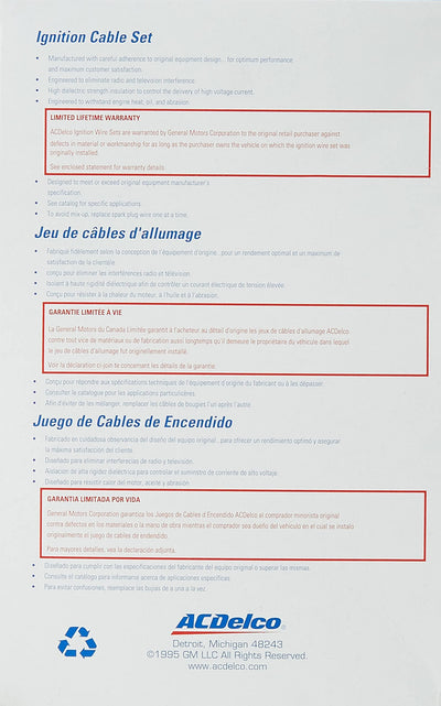 ACDelco Professional 9388U Jeu de fils de bougie d'allumage