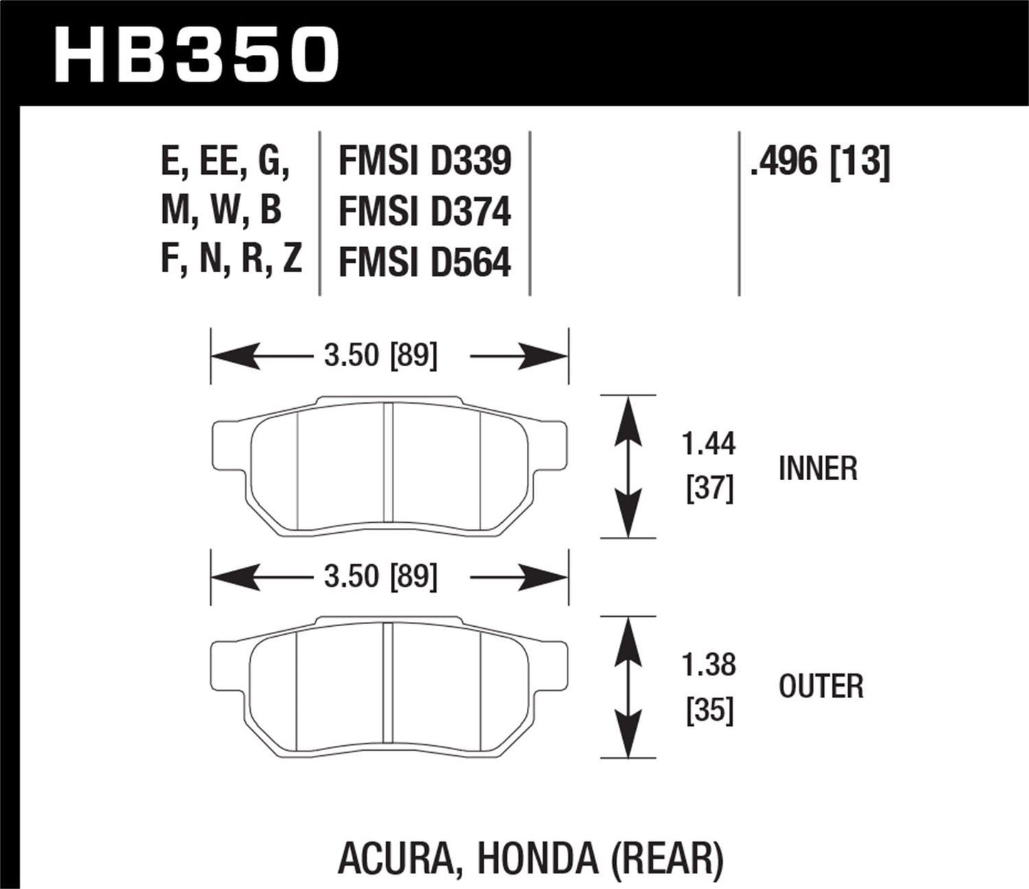HAWK HB350F496