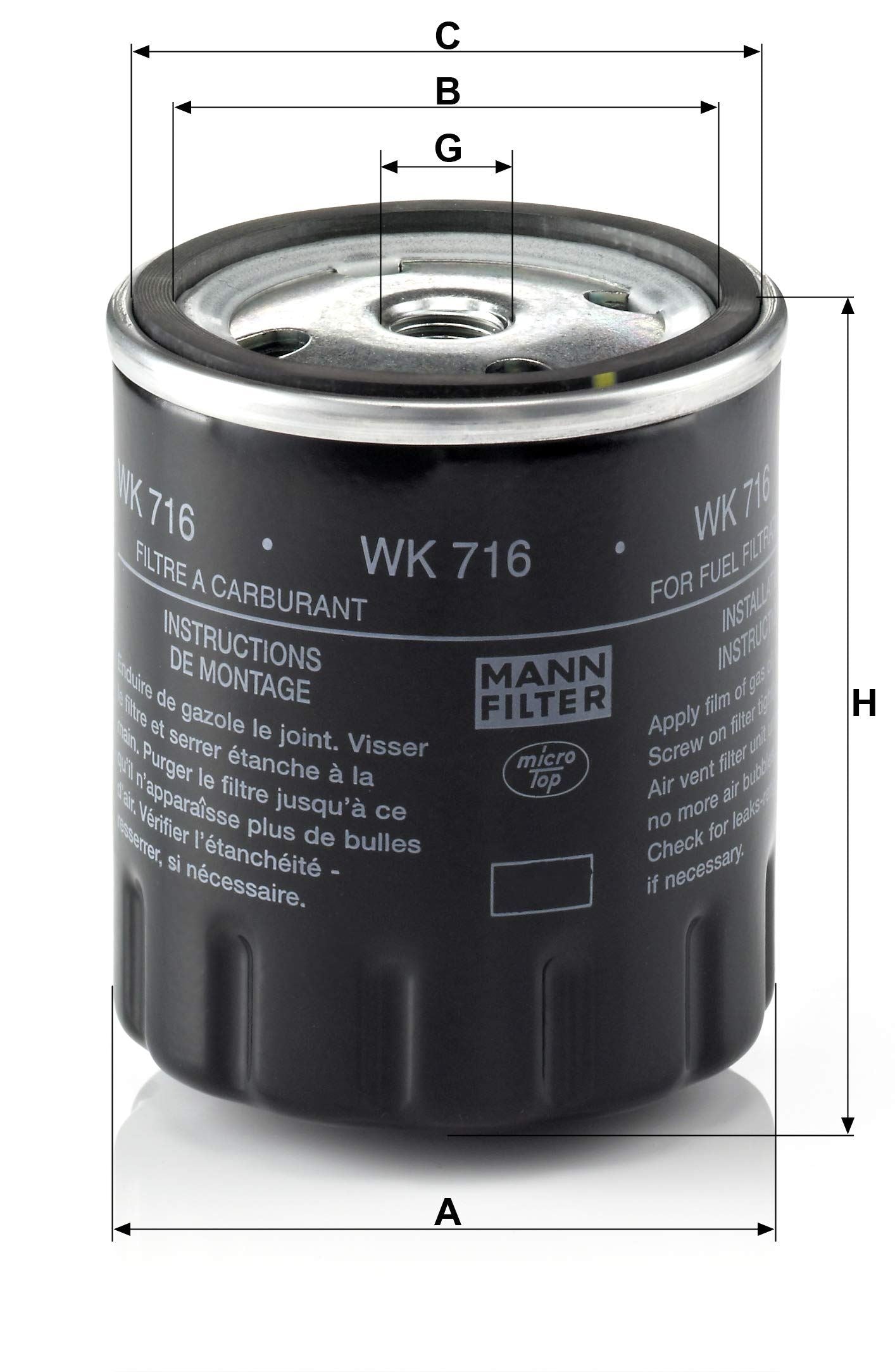 MANN-FILTER WK 716 Filtro de combustible