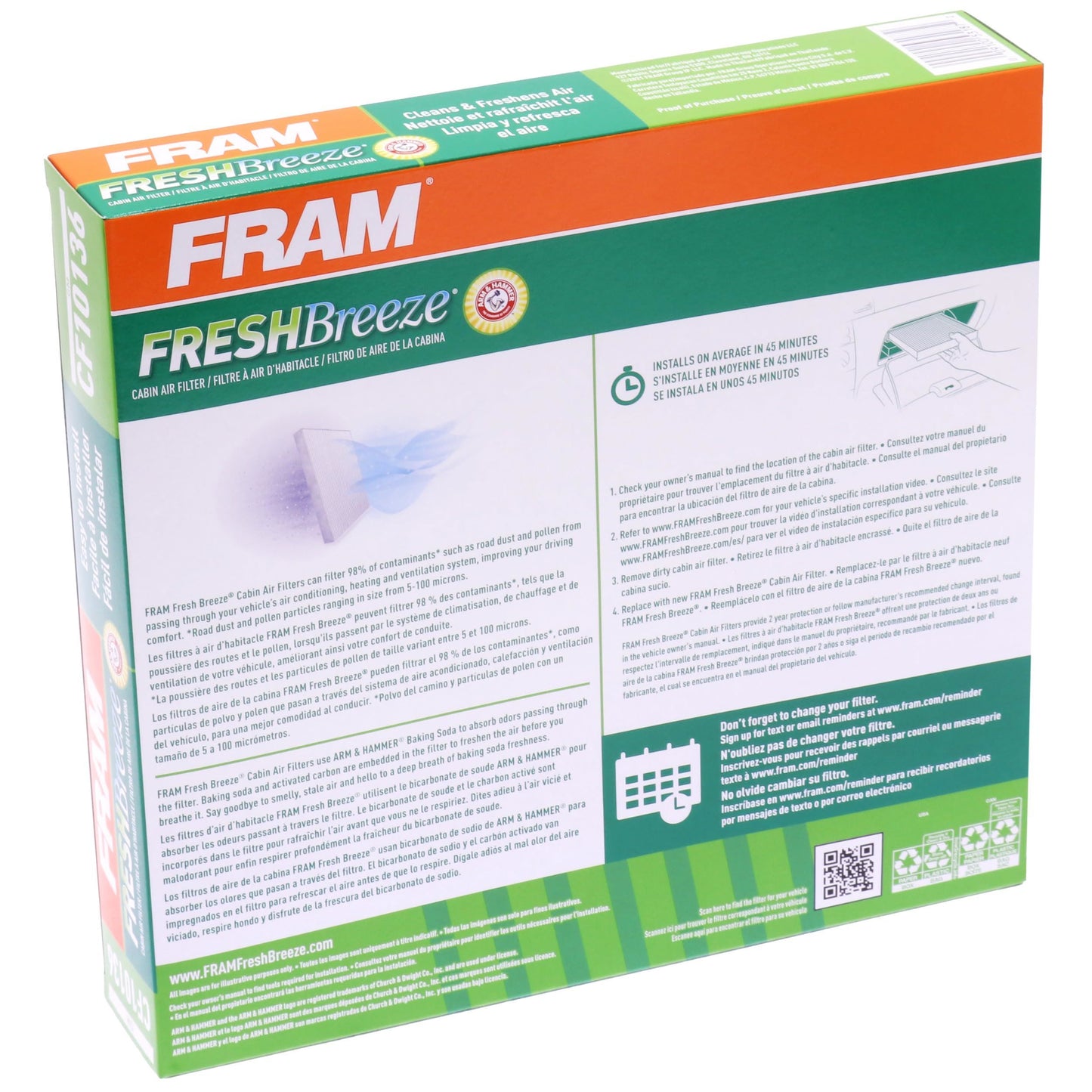 Filtro de aire de cabina Fram CF10136