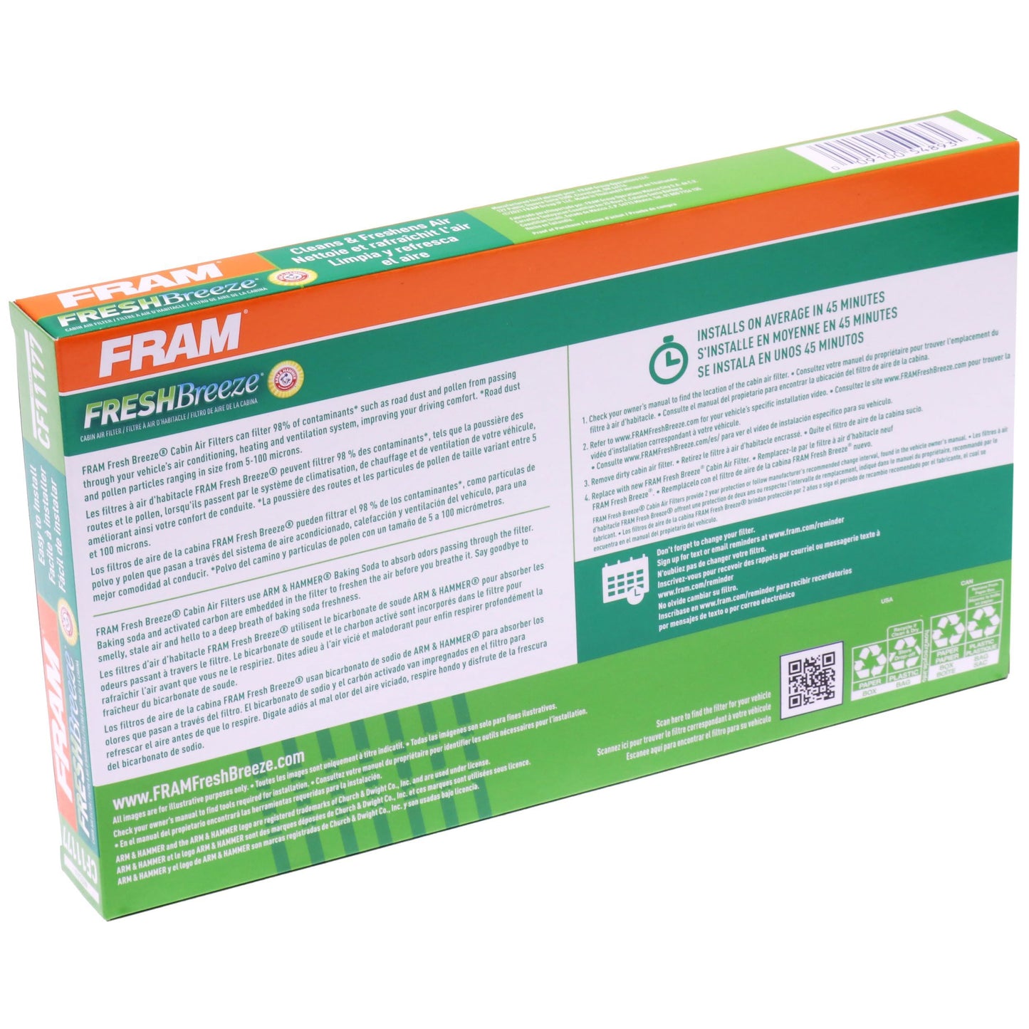 Filtre à air d'habitacle Fram CF11177