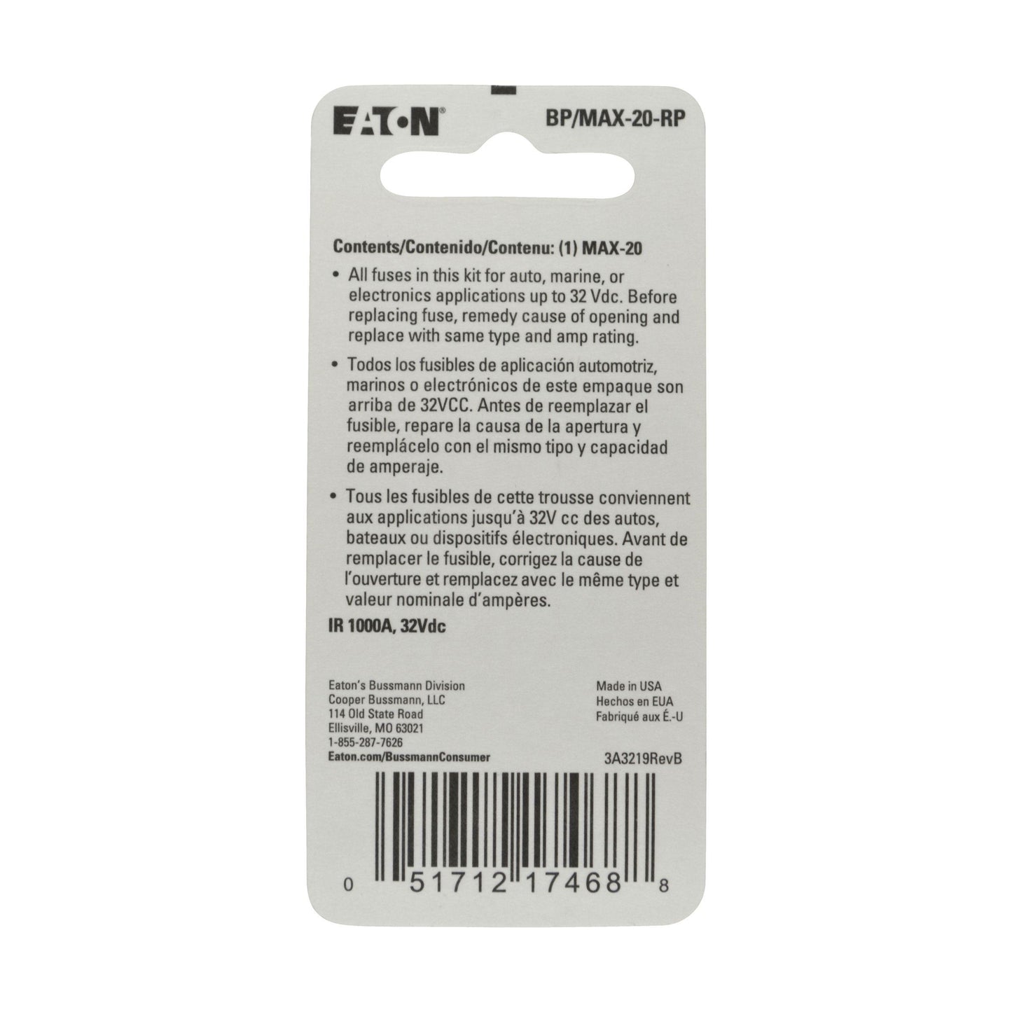 BUSSMANN BPMAX20RP