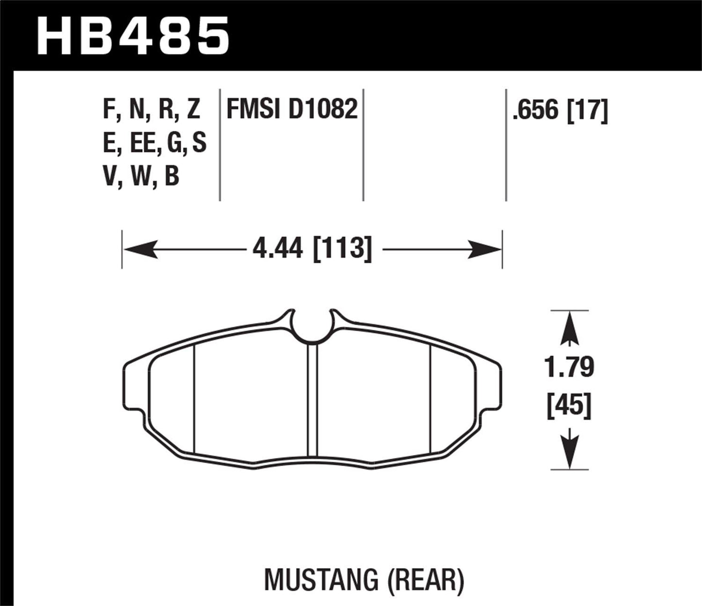HAWK PERFORMANCE HB485F.656 Disc Brake Pad Set