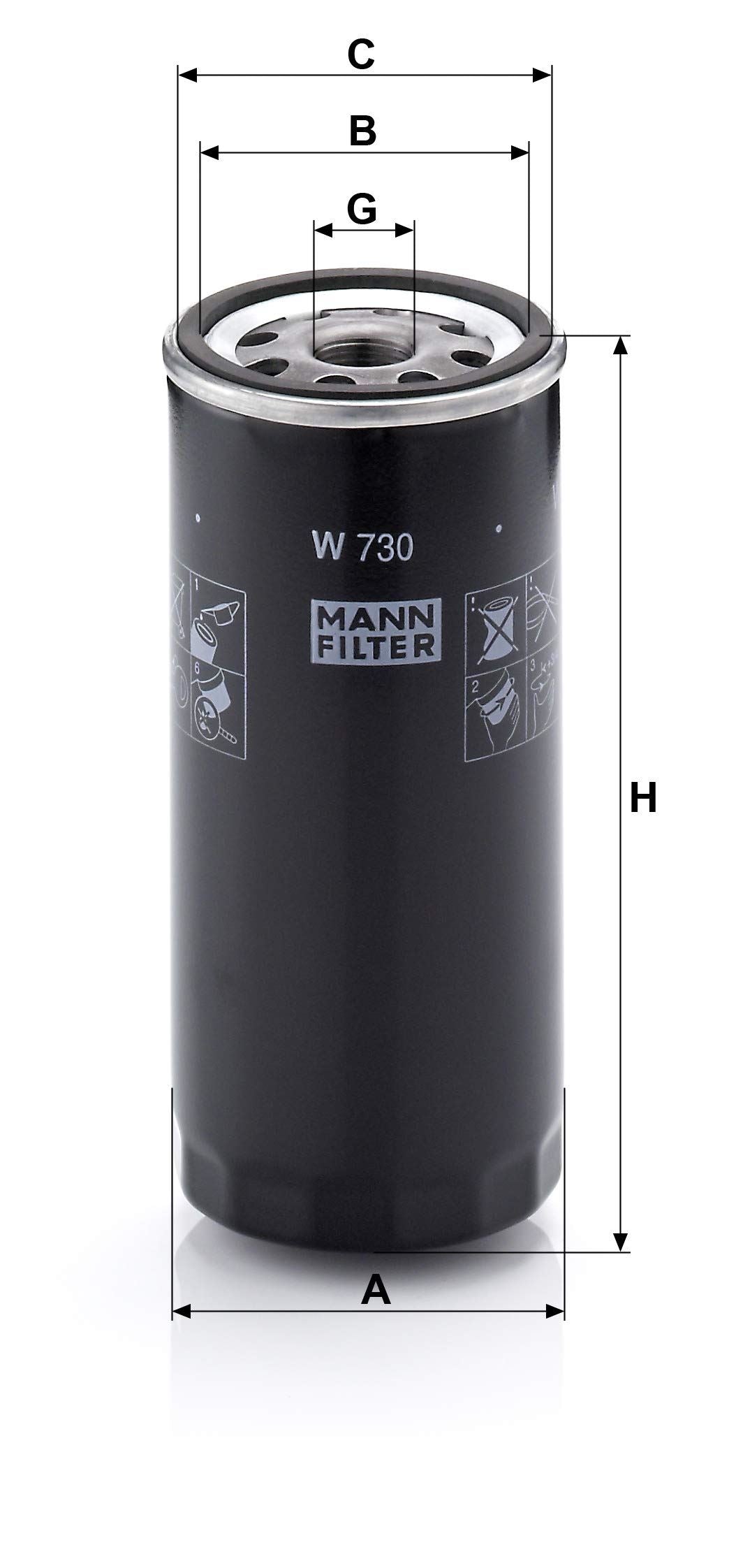 MANN-FILTER W 730 Filtro de aceite del motor