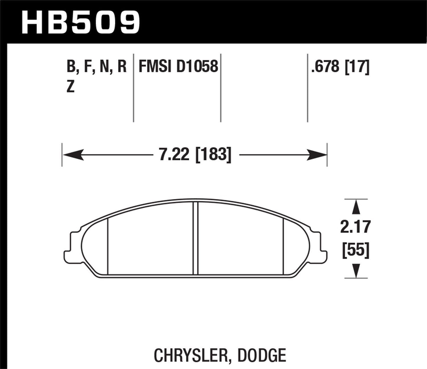 HAWK PERFORMANCE HB509F.678 Disc Brake Pad Set