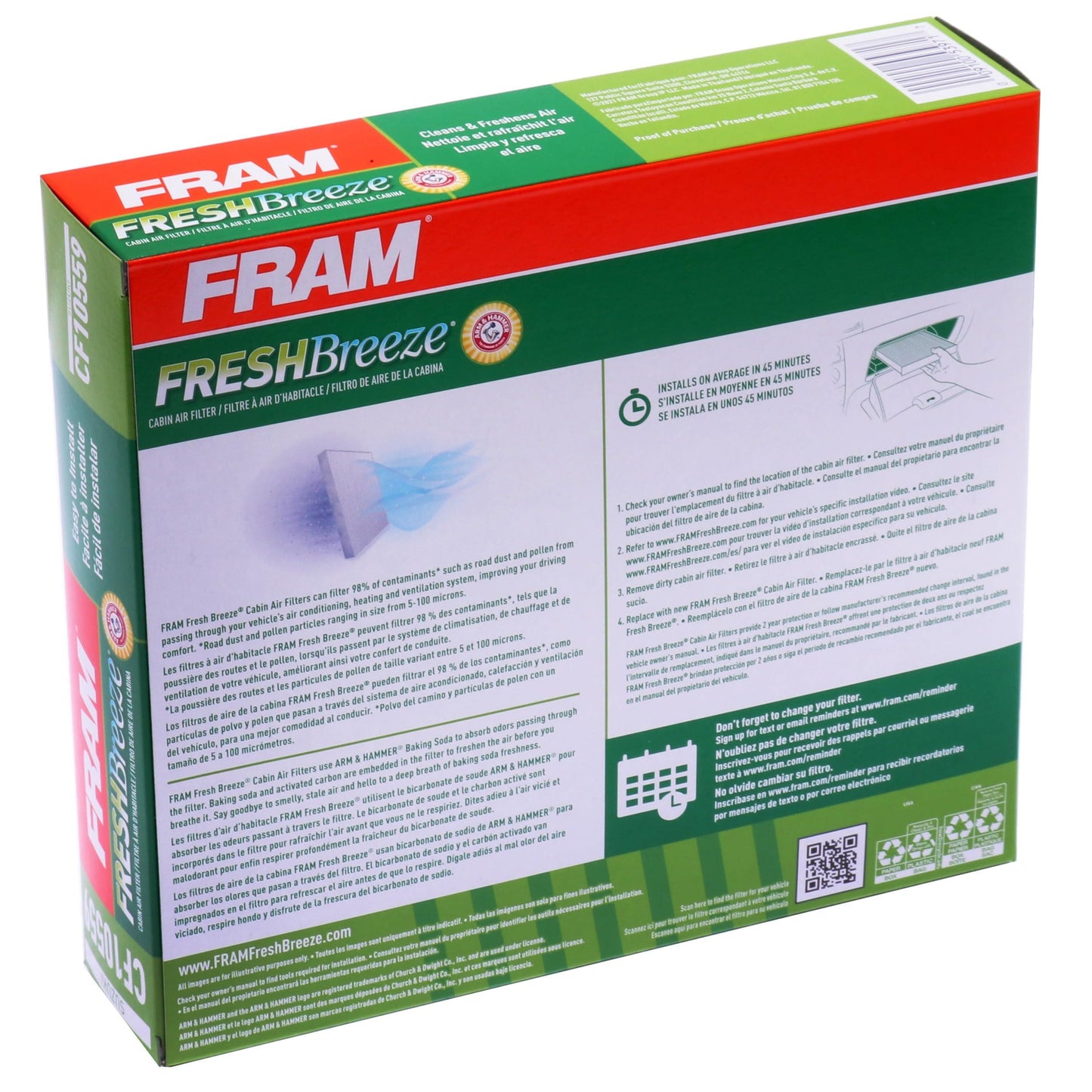 Filtro de aire de cabina Fram CF10559
