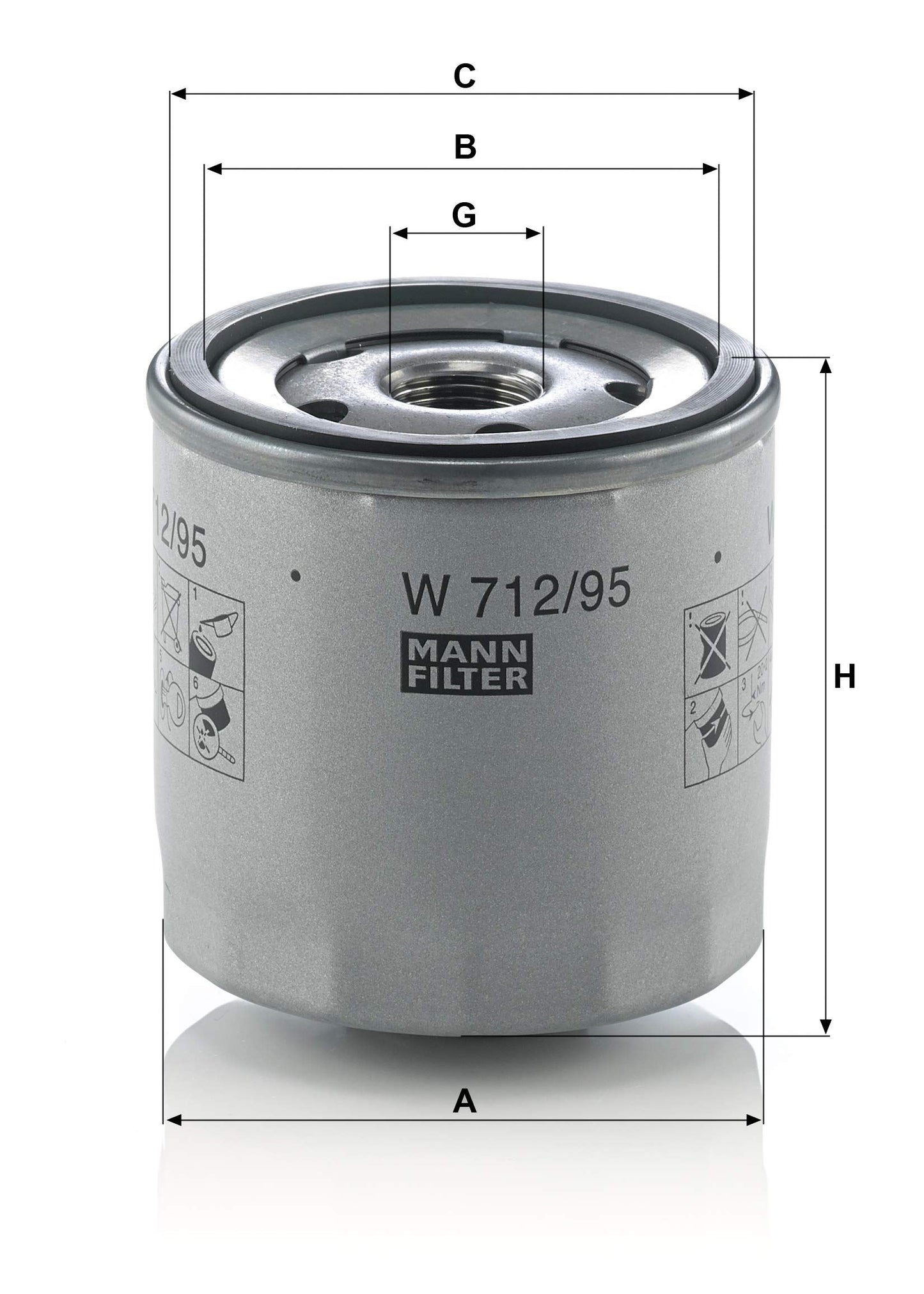 MANN-FILTER W 712/95 Filtro de aceite del motor