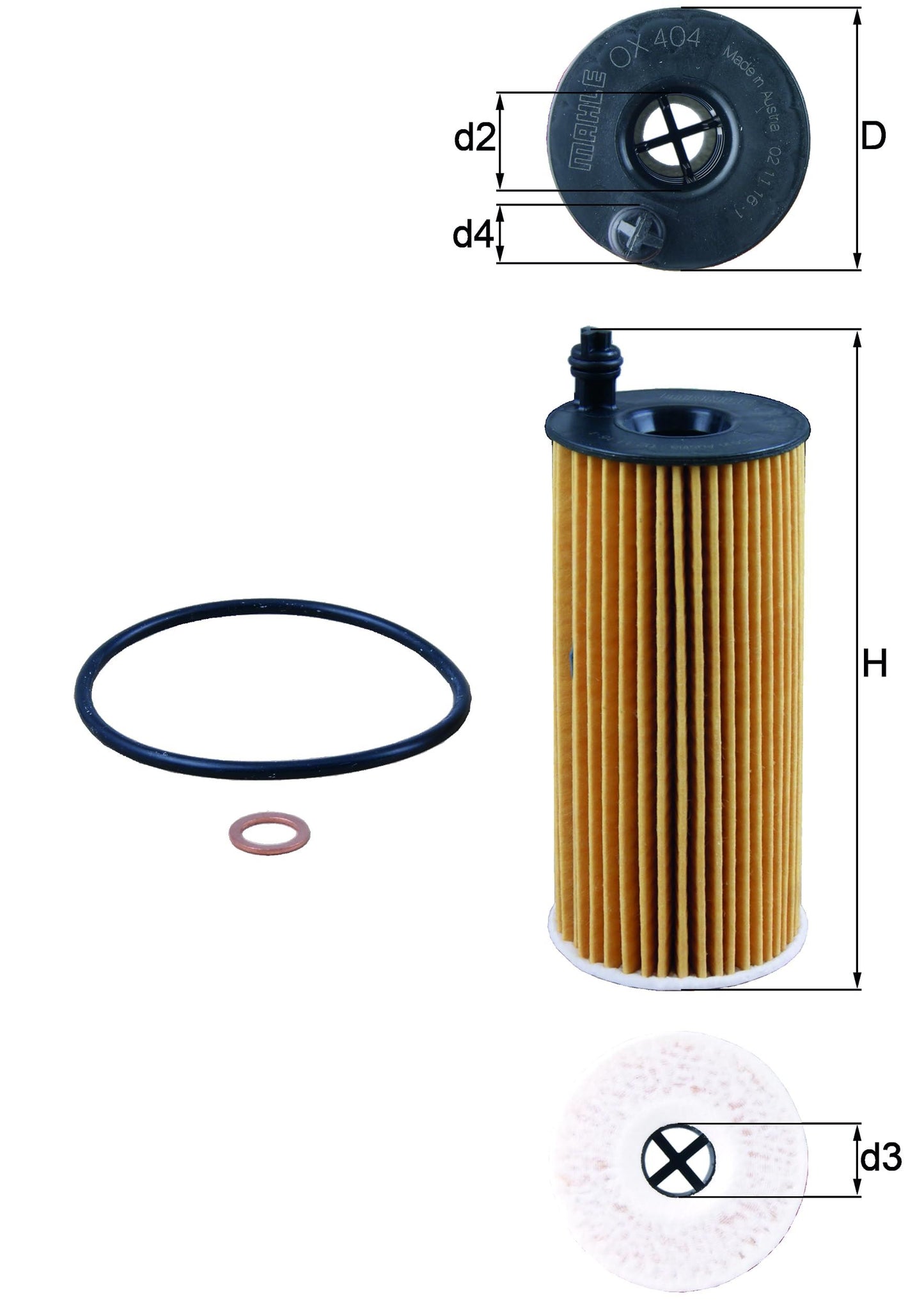 Filtro de aceite de motor Mahle OX 404D