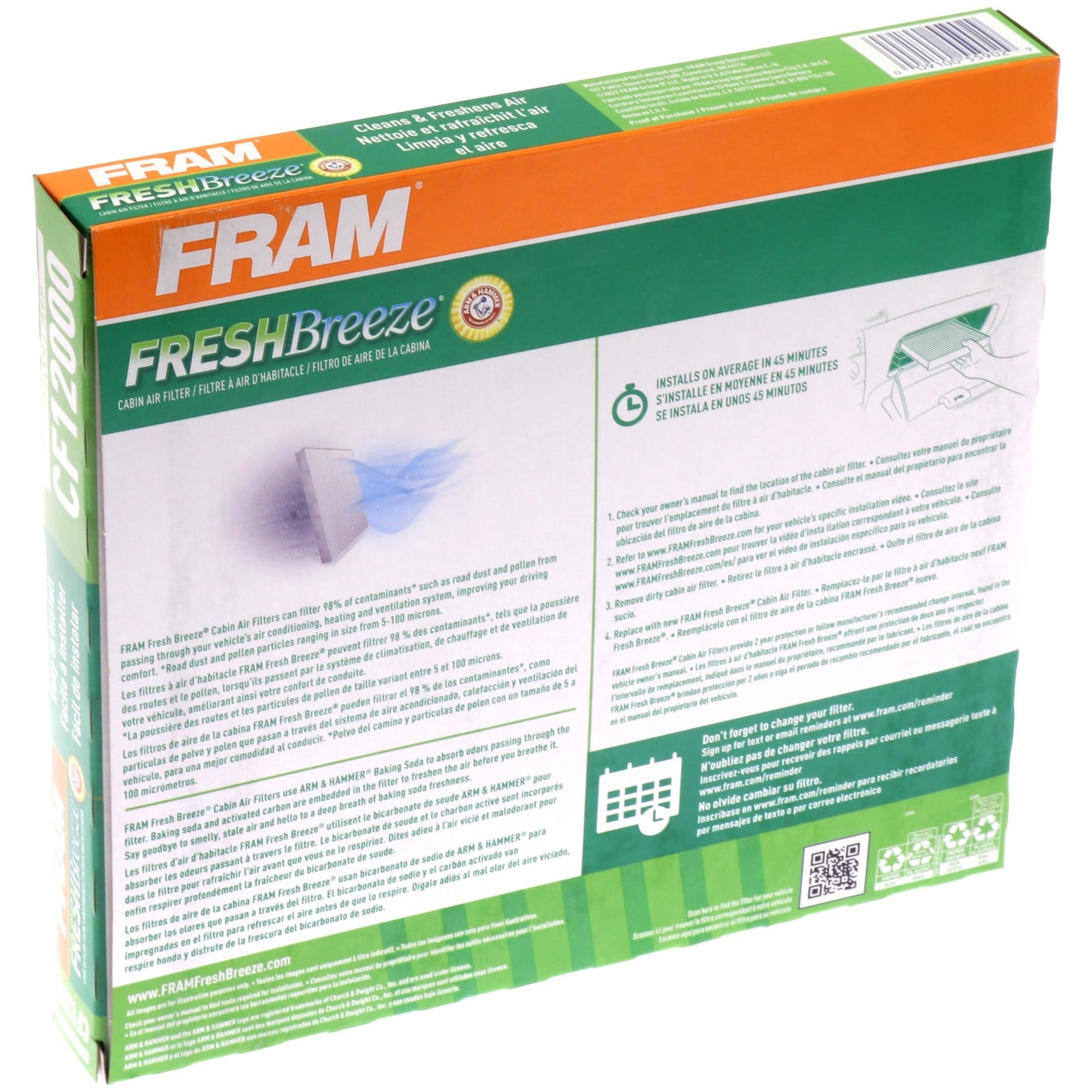 Filtro de aire de cabina Fram CF12000