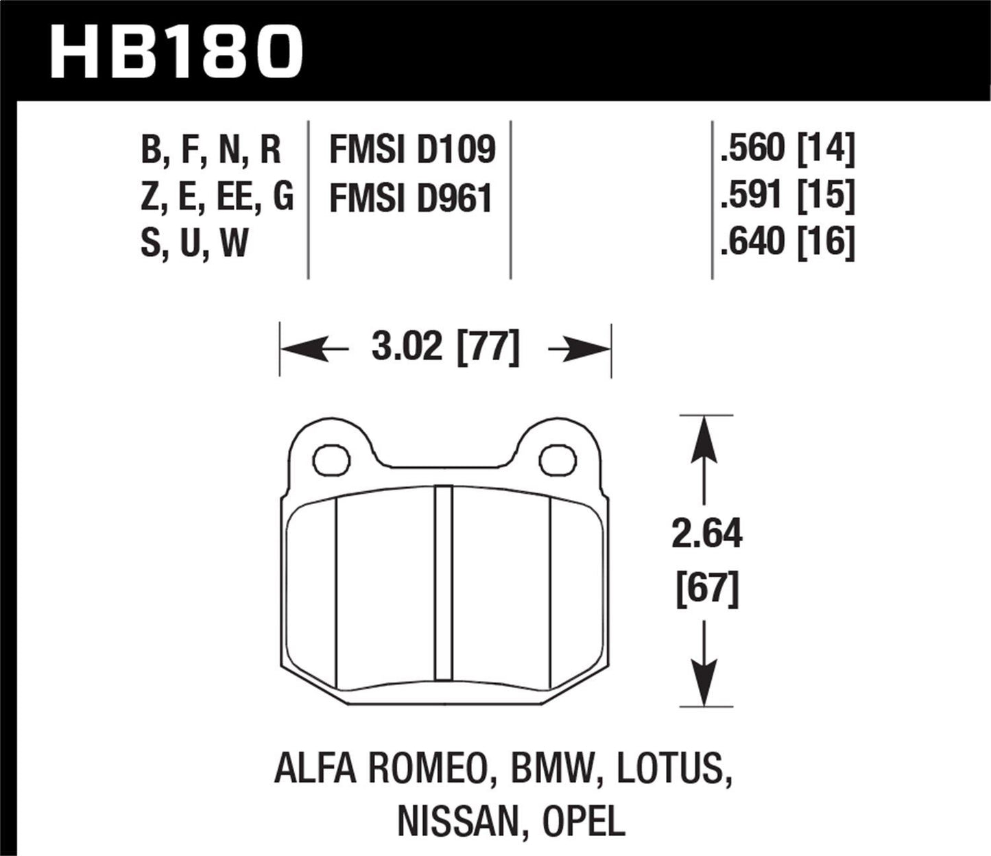 HAWK HB180N560