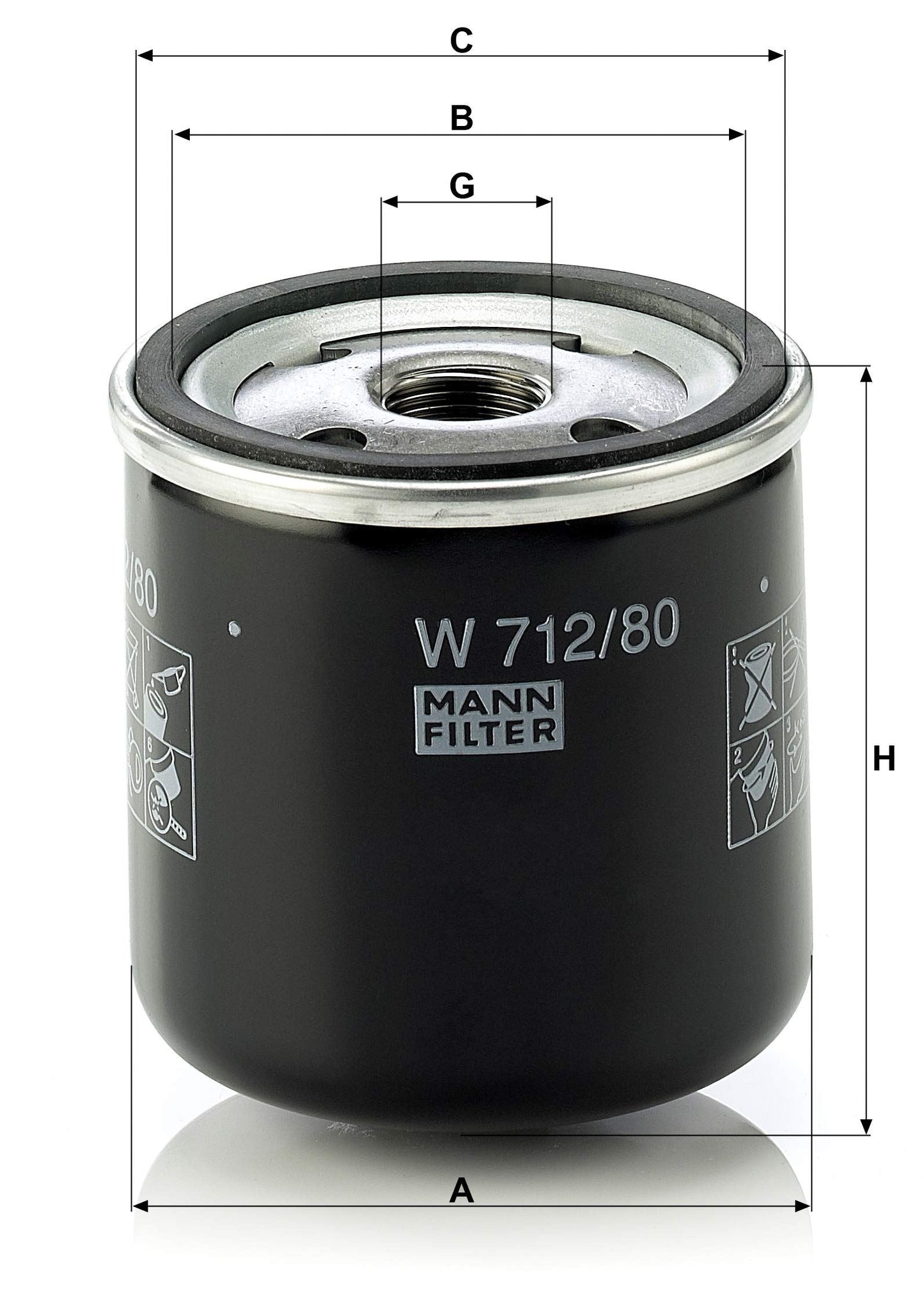 MANN-FILTER W 712/80 Filtro de aceite del motor