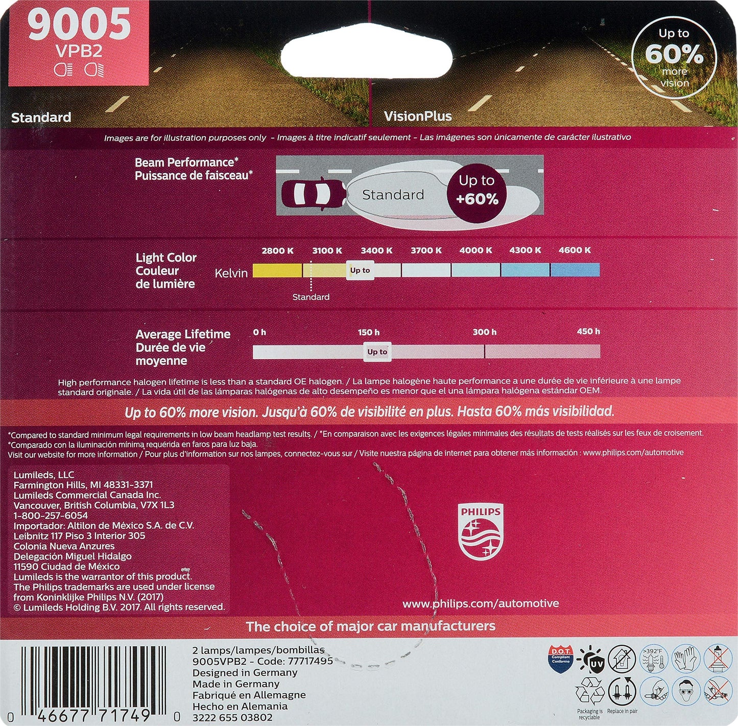 Bombilla para faros delanteros Philips 9005VPB2