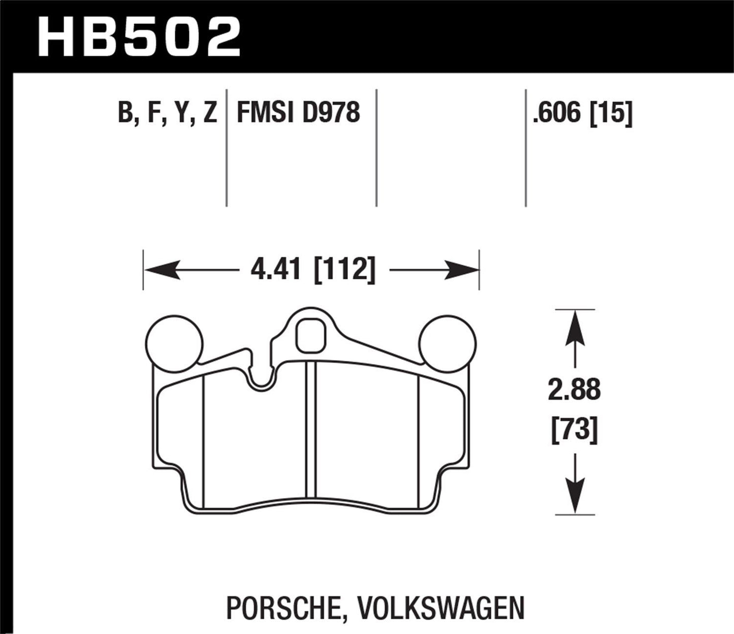 HAWK PERFORMANCE HB502Z.606 Disc Brake Pad Set