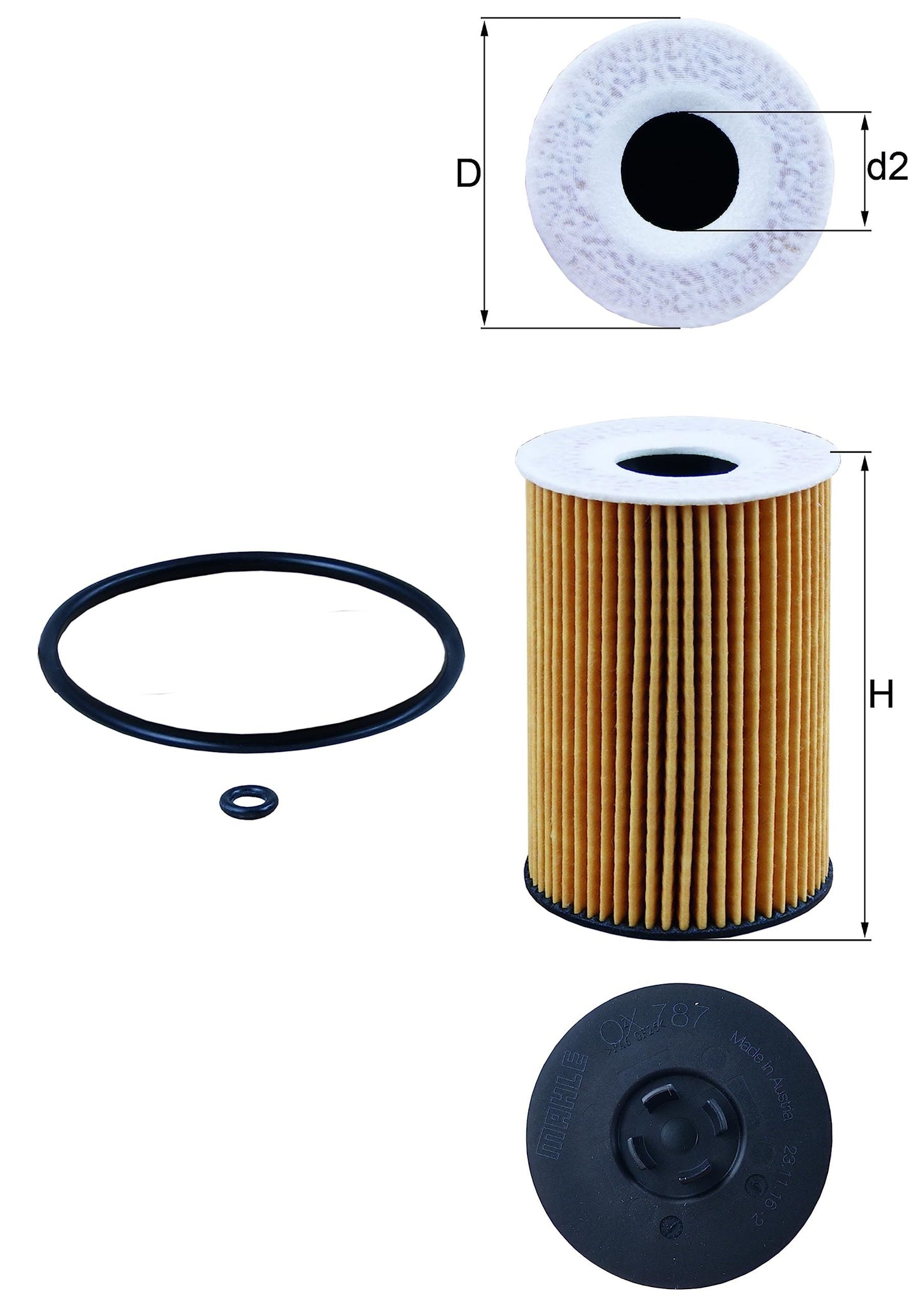 Filtro de aceite de motor Mahle OX 787D