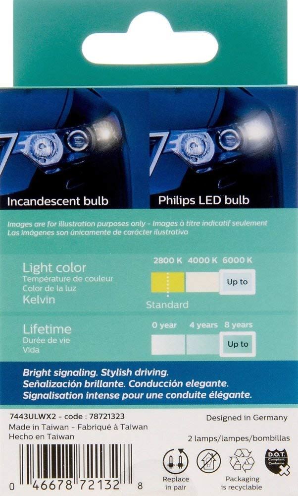 Philips 7443WLED Ampoule de feu de stationnement
