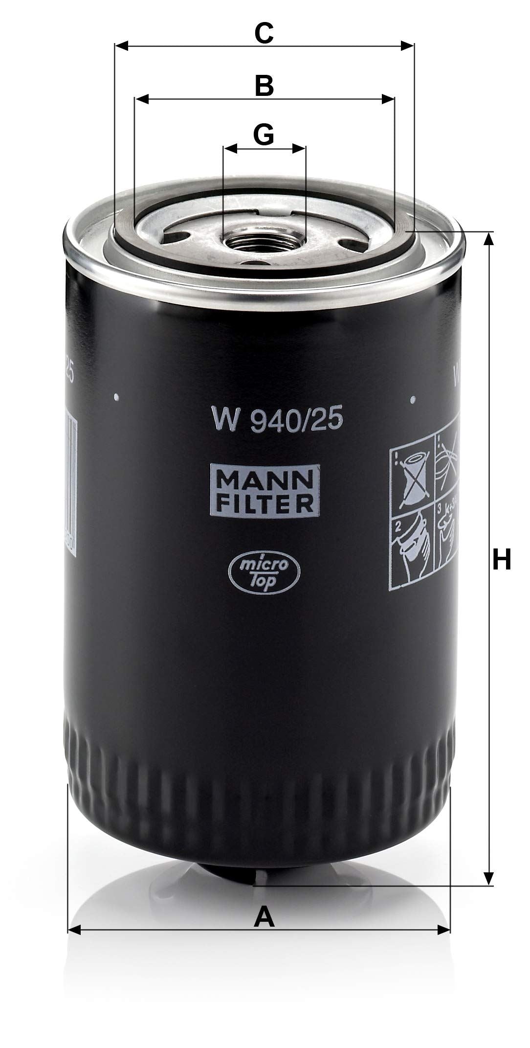 MANN-FILTER W 940/25 Engine Oil Filter