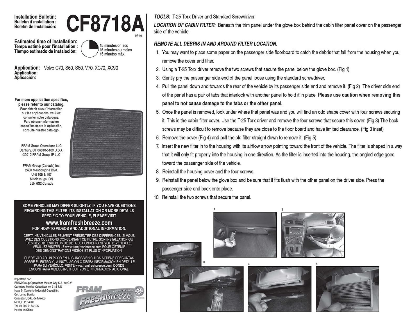 Fram CF8718A Cabin Air Filter